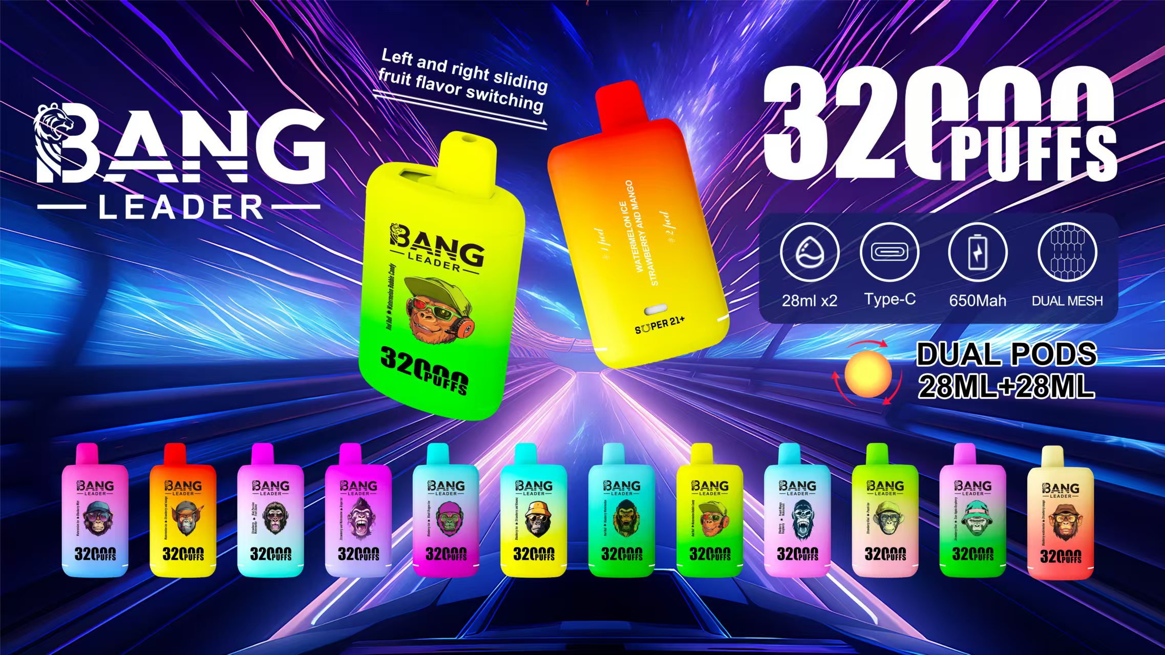 BANG LEADER 32K Dual Flavor Puffs Disposable Vape gallery image 8