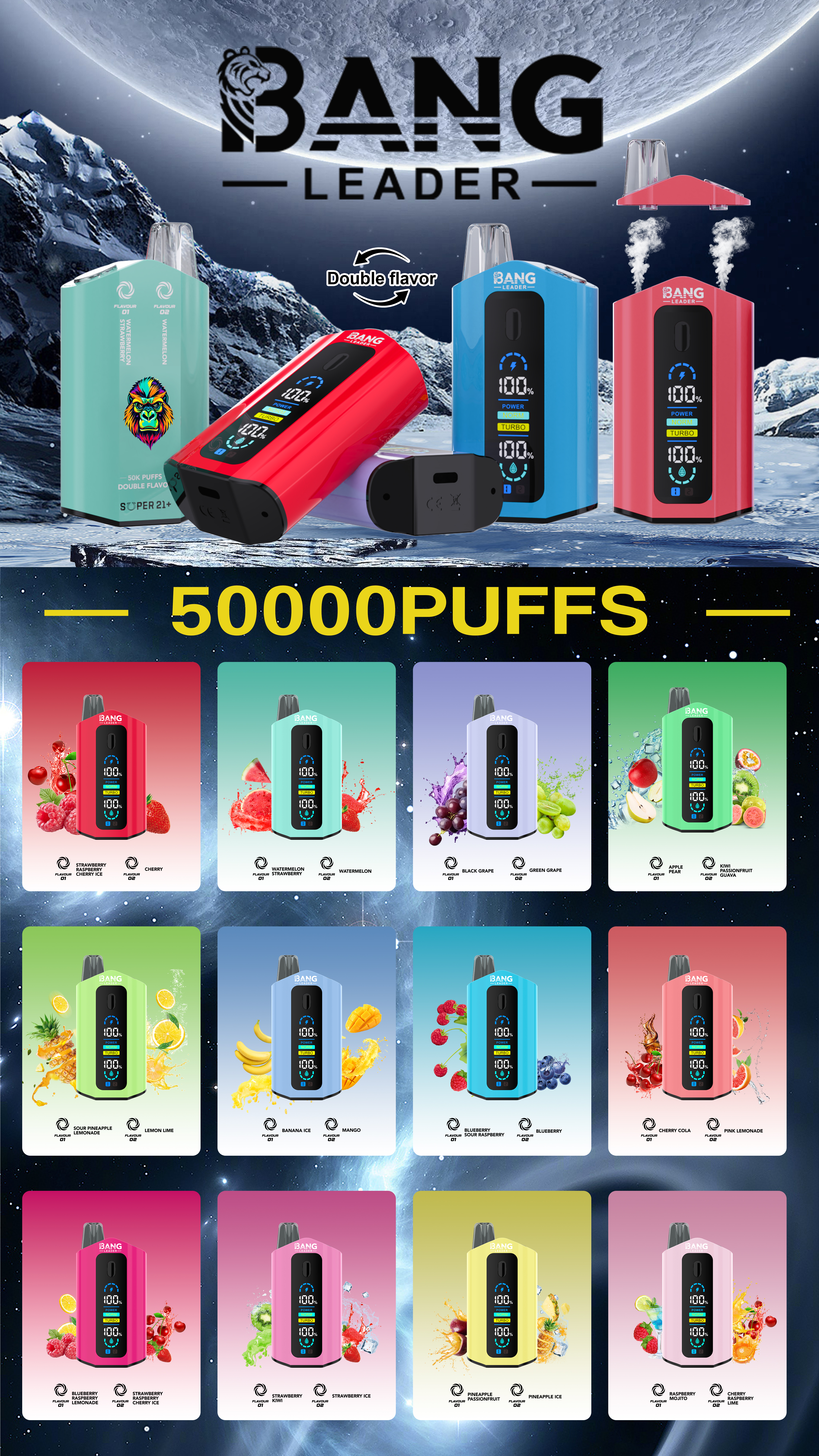 BANG LEADER 50K Dual Flavor Puffs Disposable Vape gallery image 4