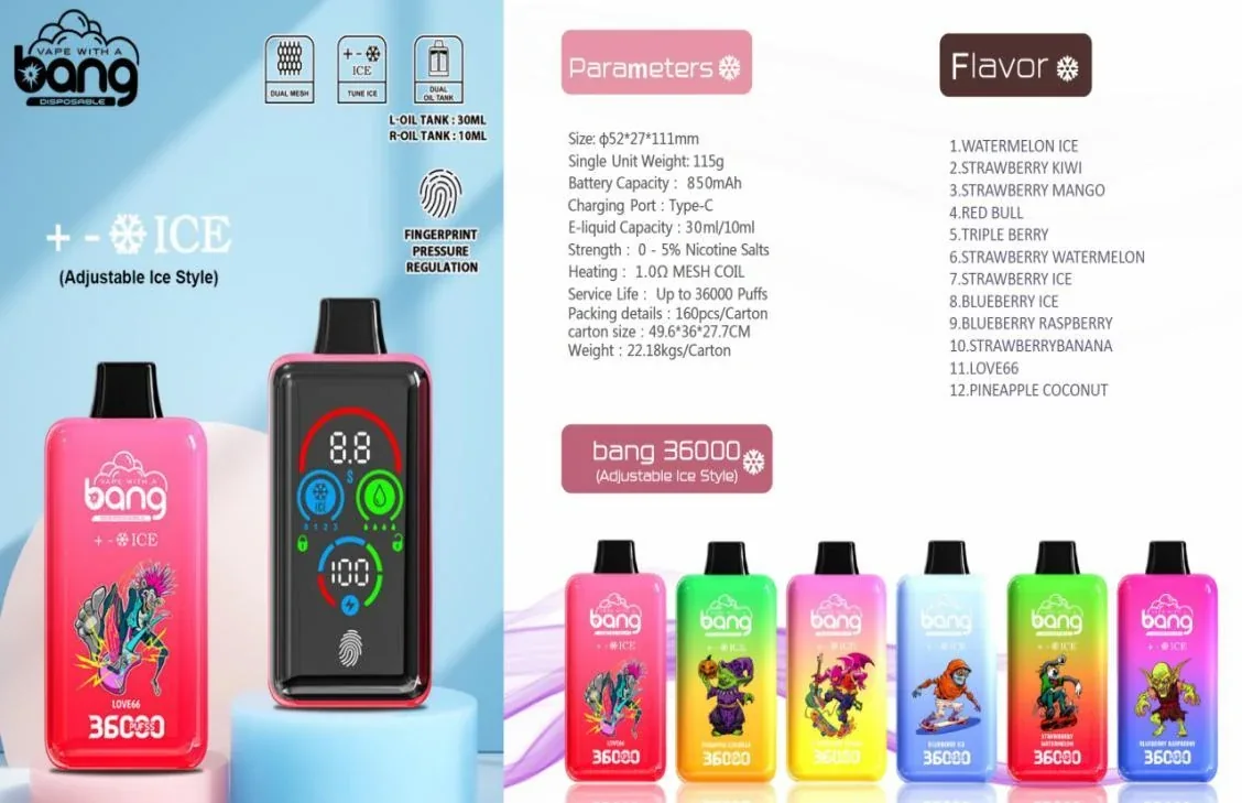 Bang Adjustable Ice 36000 Puffs Disposable Vape gallery image 3