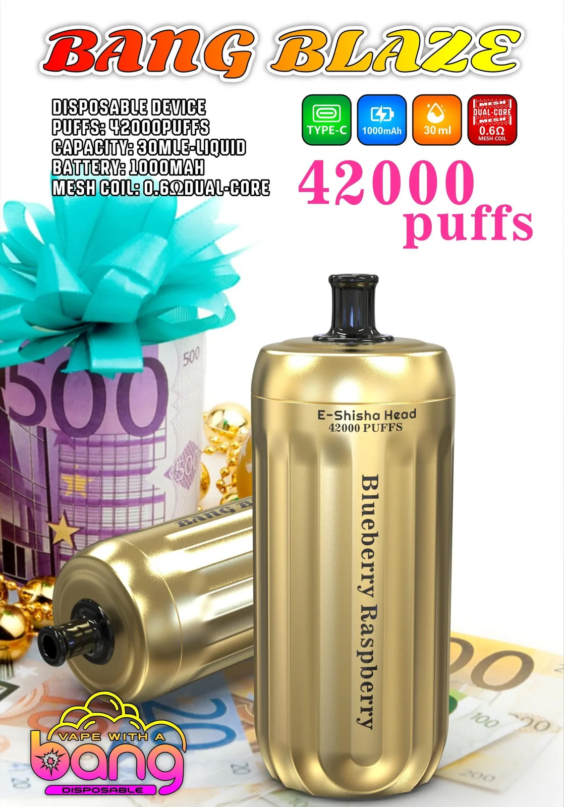Bang E-Shisha Head 42000 Puffs Disposable Vape - main product image