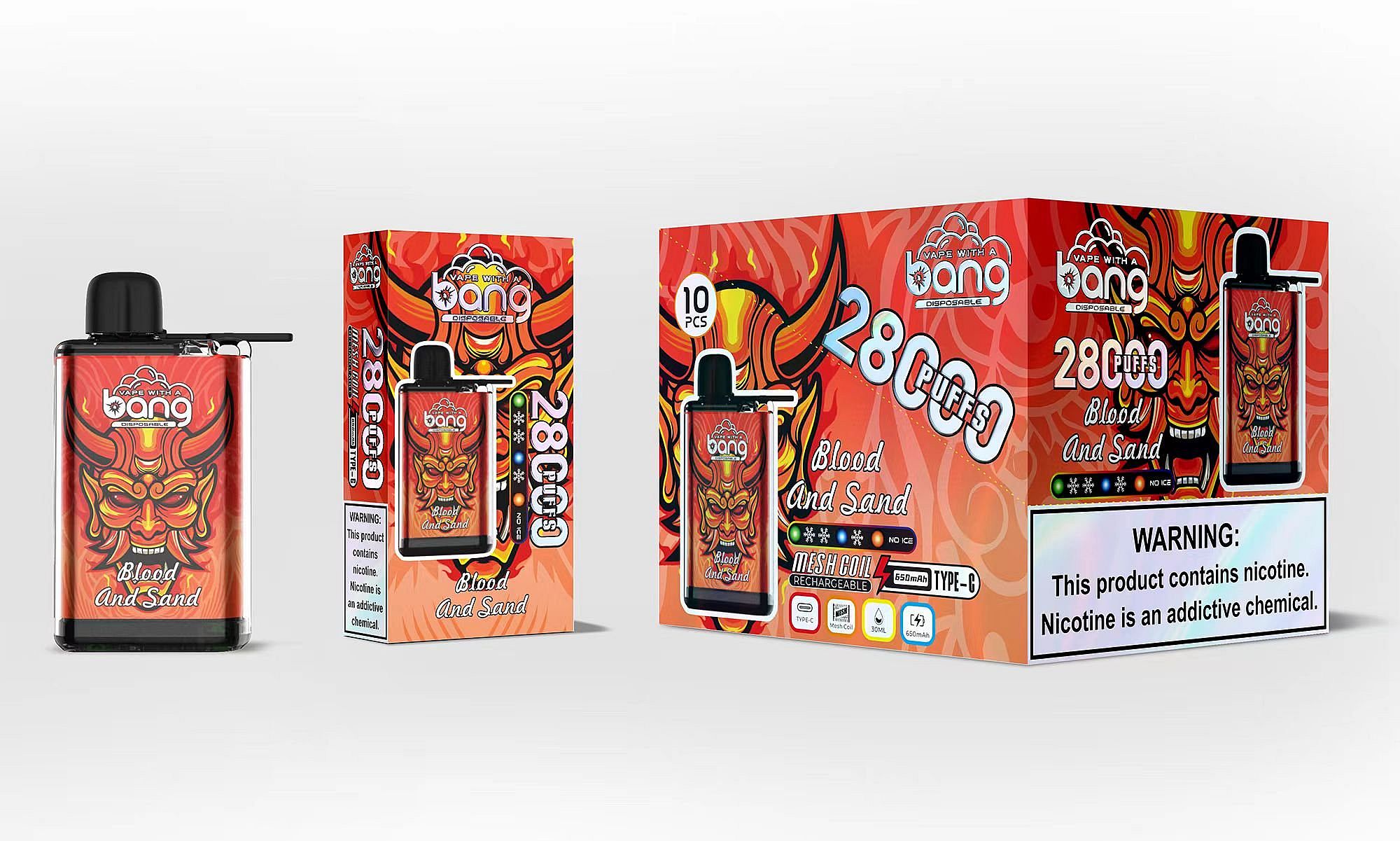 Bang 28000 Puffs Ice Disposable Vape - 0% to 5% Nicotine, 650mAh Battery, 30mL E-Liquid gallery image 2