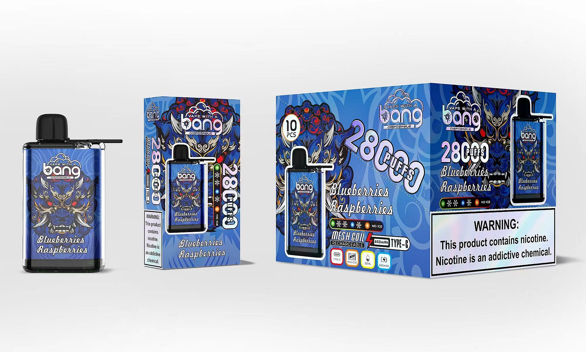 Bang 28000 Puffs Ice Disposable Vape - 0% to 5% Nicotine, 650mAh Battery, 30mL E-Liquid gallery image 3