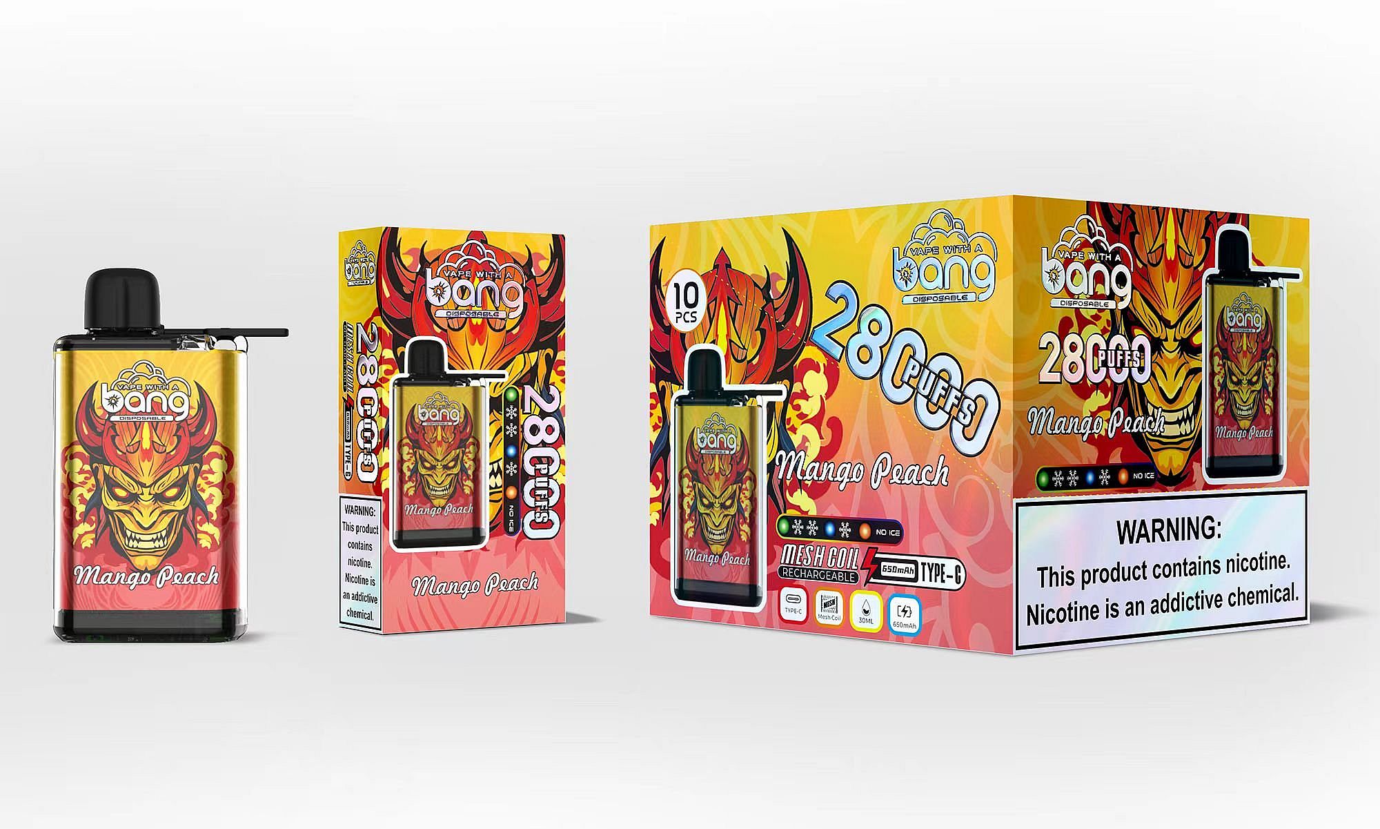 Bang 28000 Puffs Ice Disposable Vape - 0% to 5% Nicotine, 650mAh Battery, 30mL E-Liquid gallery image 6