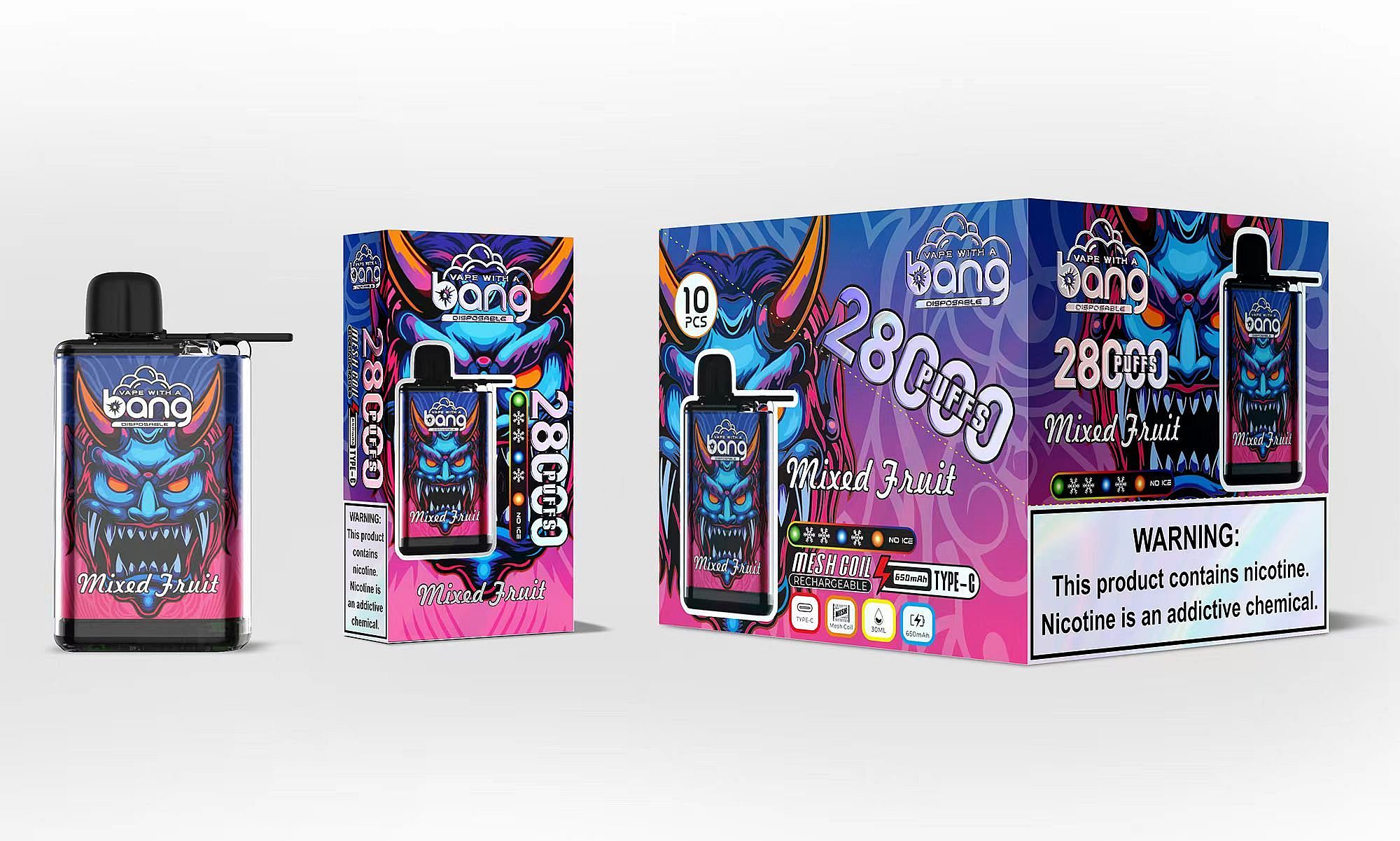 Bang 28000 Puffs Ice Disposable Vape - 0% to 5% Nicotine, 650mAh Battery, 30mL E-Liquid gallery image 7