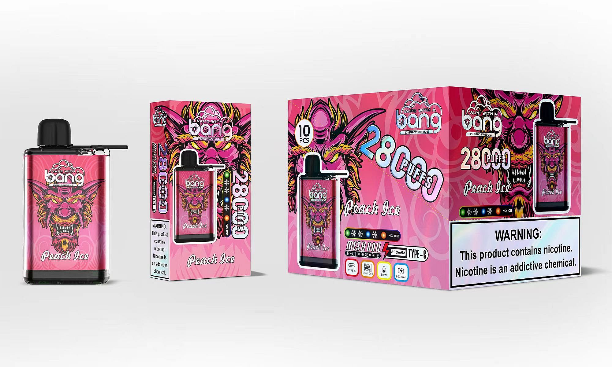 Bang 28000 Puffs Ice Disposable Vape - 0% to 5% Nicotine, 650mAh Battery, 30mL E-Liquid gallery image 8