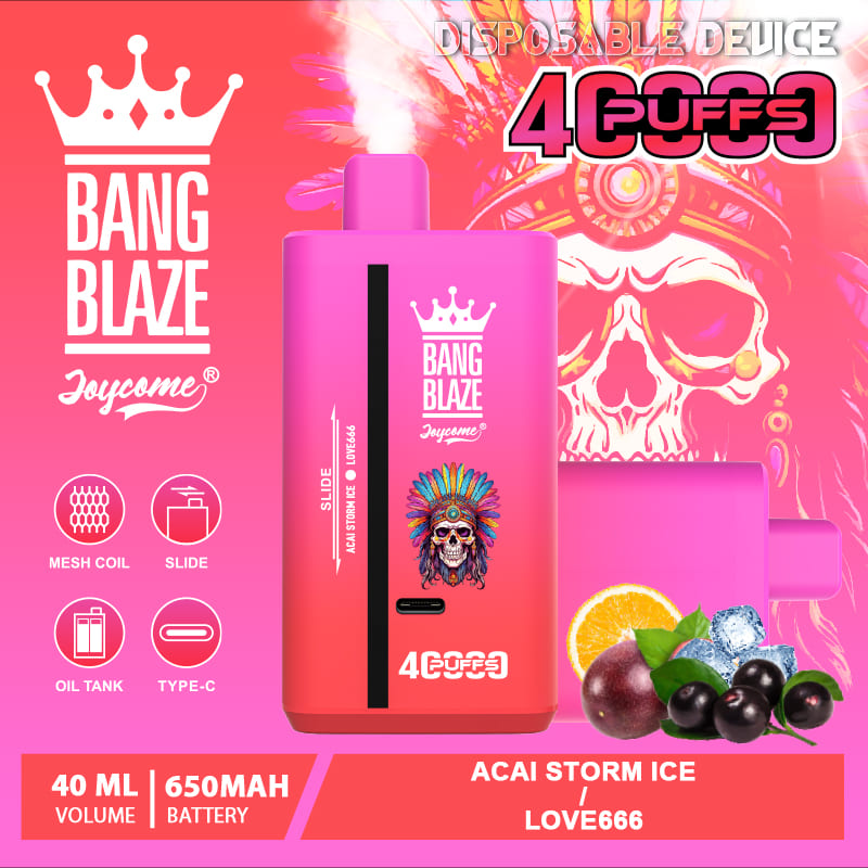 Bang Blaze 40000 Puffs Vape | 40ML Dual-Flavor E-liquid, 650mAh Battery, Type-C Recharge, 32 Flavor Combos gallery image 7