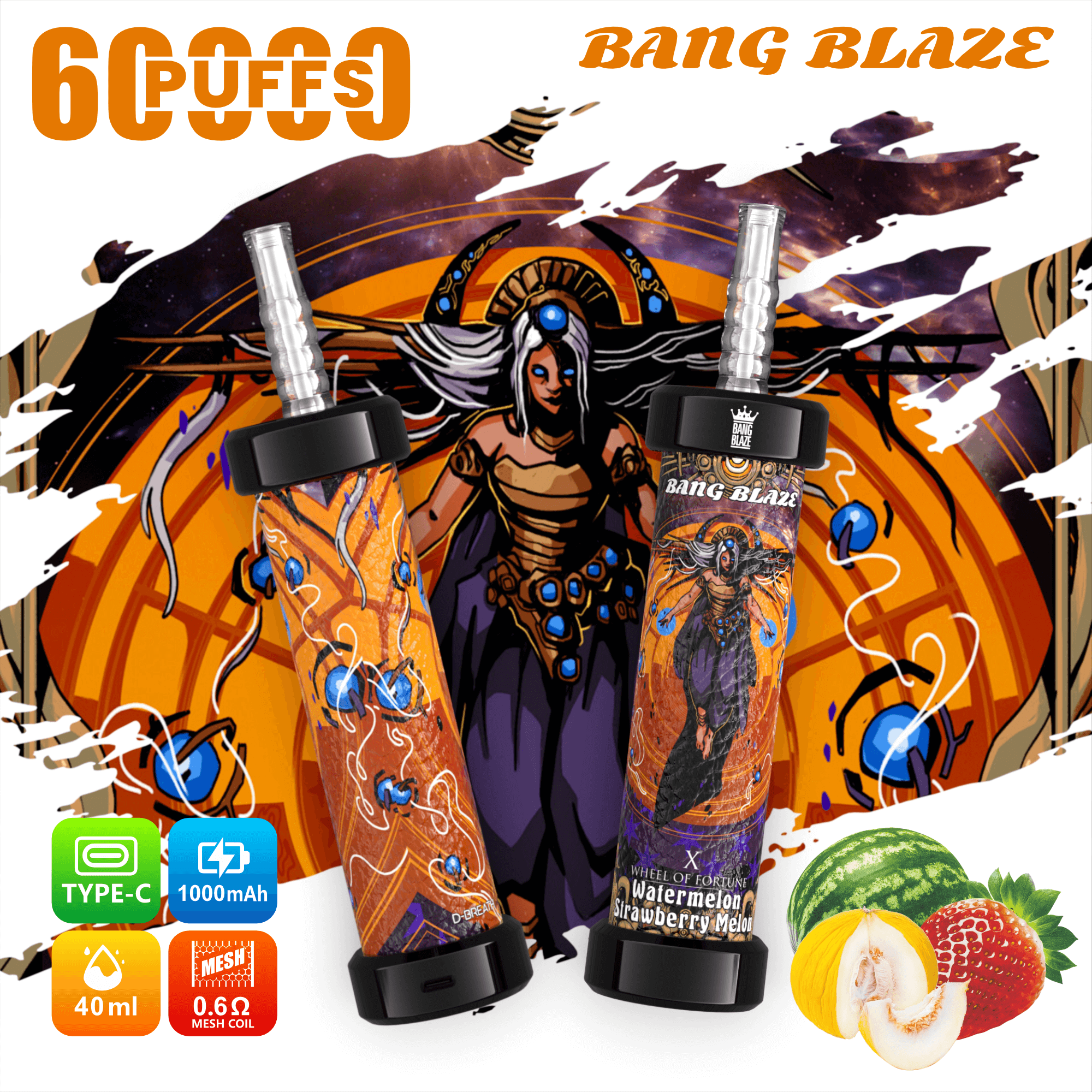 Bang Blaze 60000 Puffs Vape | 1000mAh Battery, 40ML E-liquid, Dual Coil, 10 Premium Flavors gallery image 7