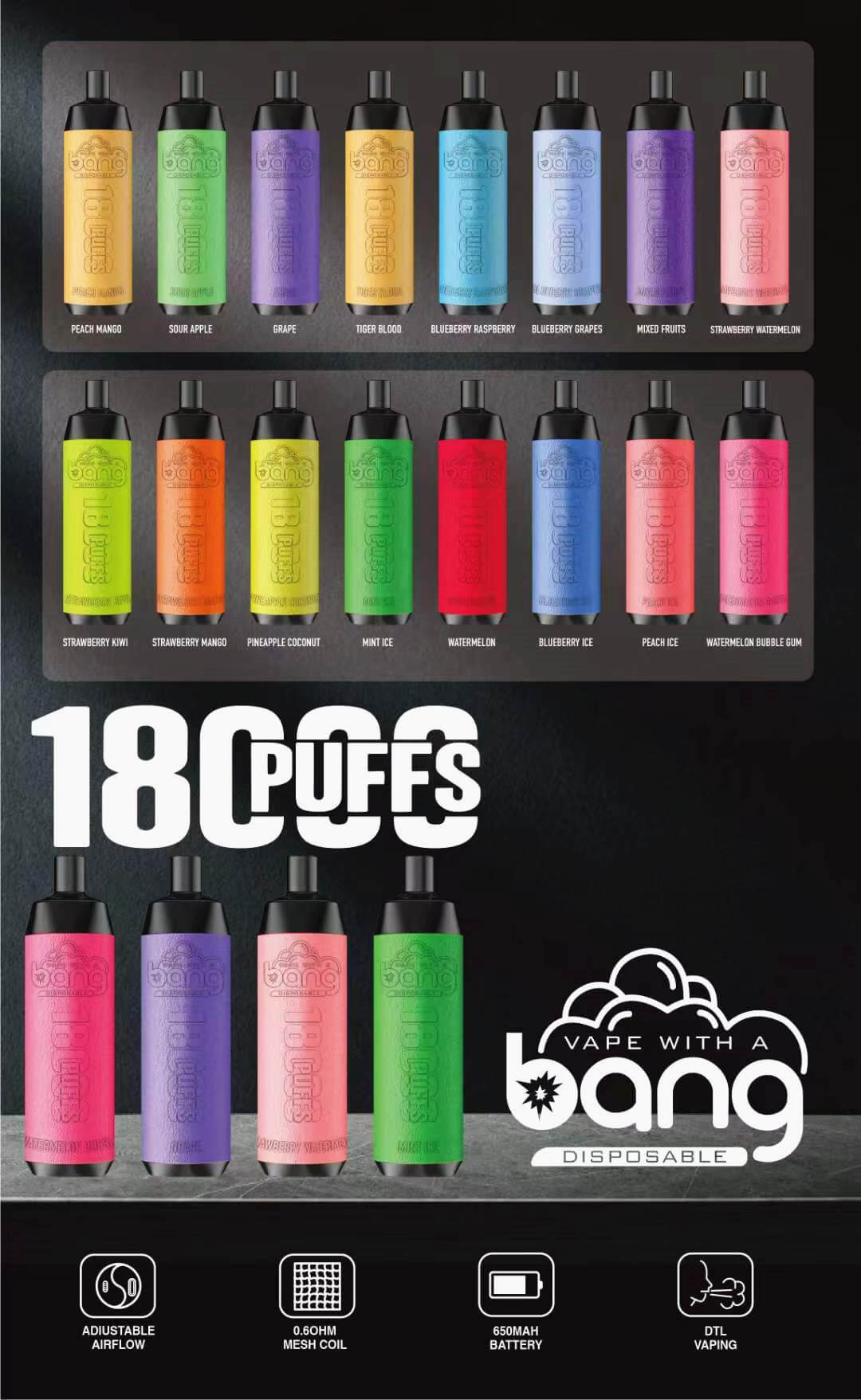 Bang Crown Bar 18000 Puffs Disposable Vape gallery image 2