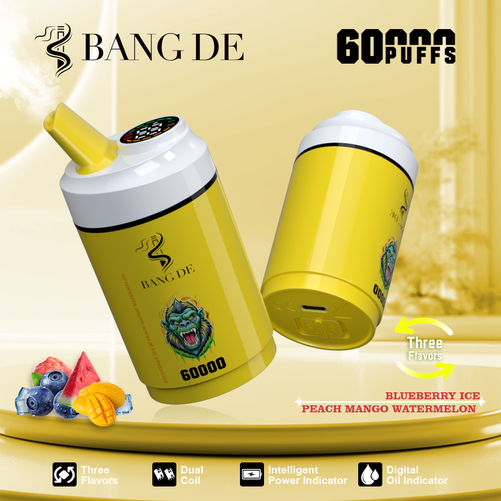 Bang DE 60000 Puffs Dual Flavor Vape | 850mAh Battery, 60ML E-liquid, Type-C Recharge, Dual Coil gallery image 2