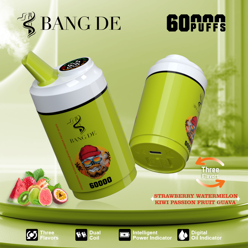 Bang DE 60000 Puffs Dual Flavor Vape | 850mAh Battery, 60ML E-liquid, Type-C Recharge, Dual Coil gallery image 3