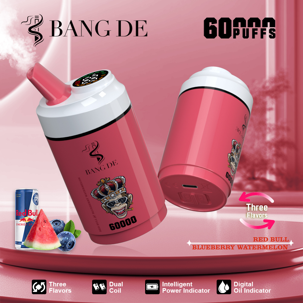 Bang DE 60000 Puffs Dual Flavor Vape | 850mAh Battery, 60ML E-liquid, Type-C Recharge, Dual Coil gallery image 4