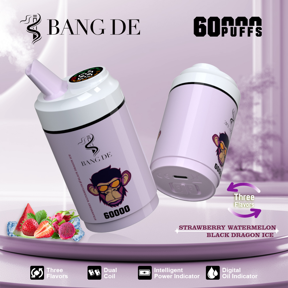 Bang DE 60000 Puffs Dual Flavor Vape | 850mAh Battery, 60ML E-liquid, Type-C Recharge, Dual Coil gallery image 6