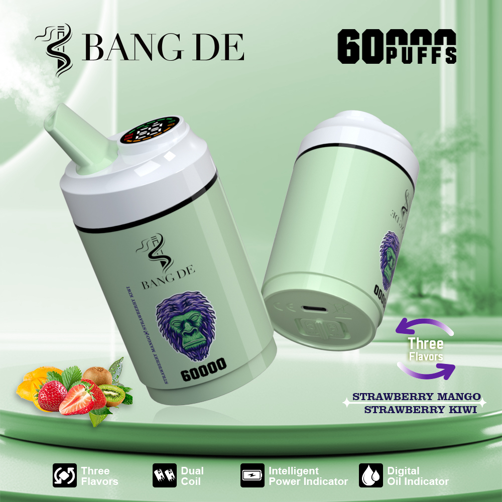 Bang DE 60000 Puffs Dual Flavor Vape | 850mAh Battery, 60ML E-liquid, Type-C Recharge, Dual Coil gallery image 7