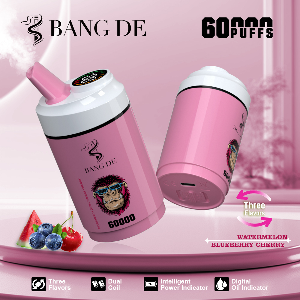 Bang DE 60000 Puffs Dual Flavor Vape | 850mAh Battery, 60ML E-liquid, Type-C Recharge, Dual Coil gallery image 8