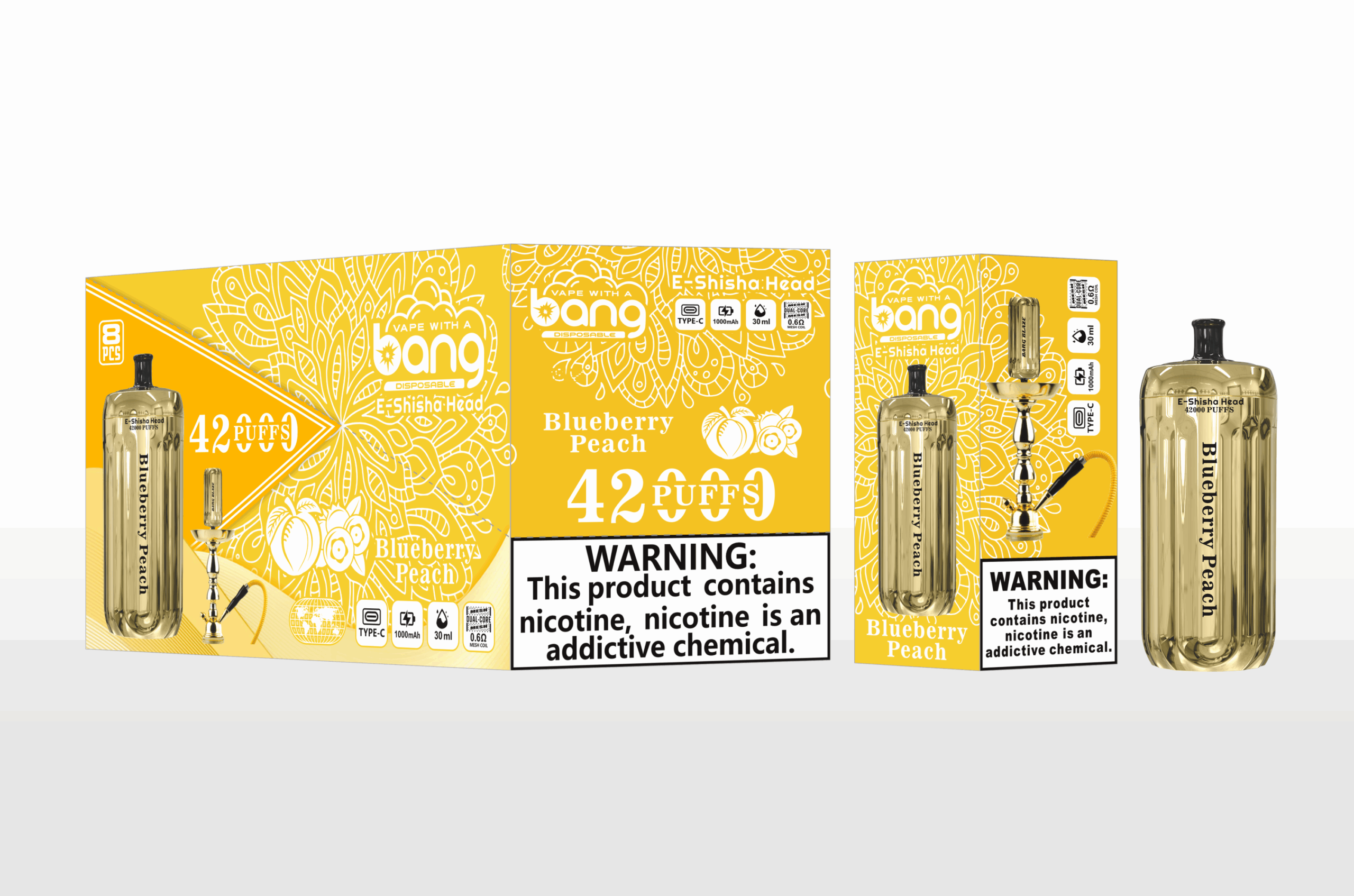 Bang Gold 42000 Puffs Disposable Vape - 850mAh Battery, 40mL E-Liquid, 0% to 5% Nicotine Options gallery image 5