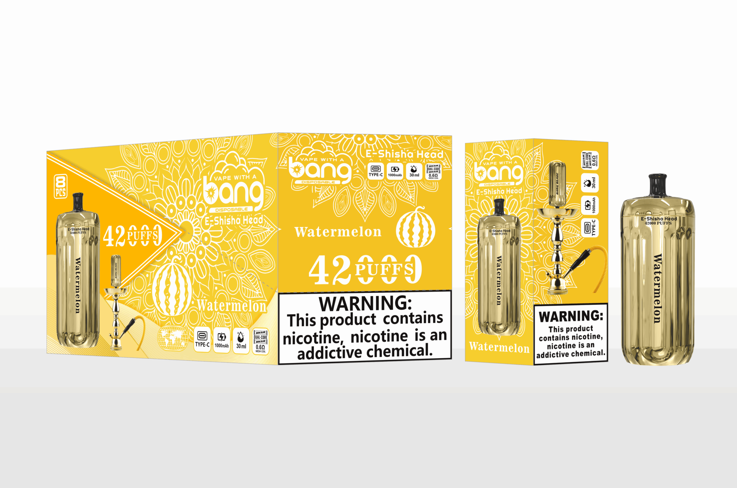 Bang Gold 42000 Puffs Disposable Vape - 850mAh Battery, 40mL E-Liquid, 0% to 5% Nicotine Options gallery image 7