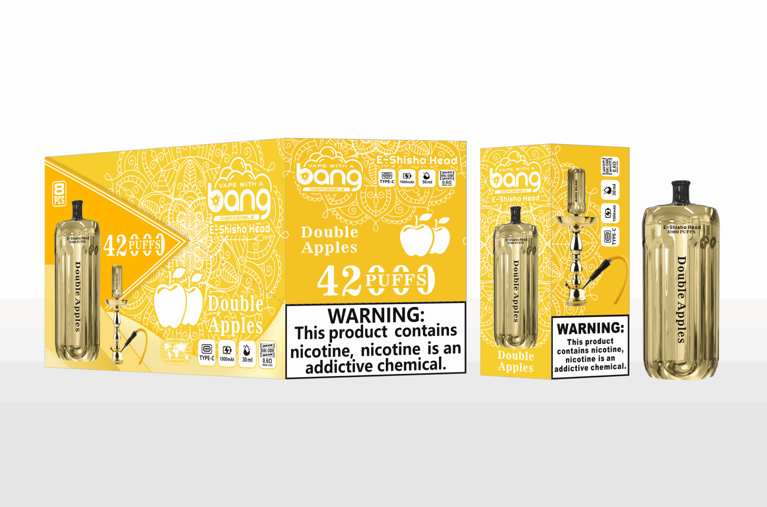Bang Gold 42000 Puffs Disposable Vape - 850mAh Battery, 40mL E-Liquid, 0% to 5% Nicotine Options gallery image 8