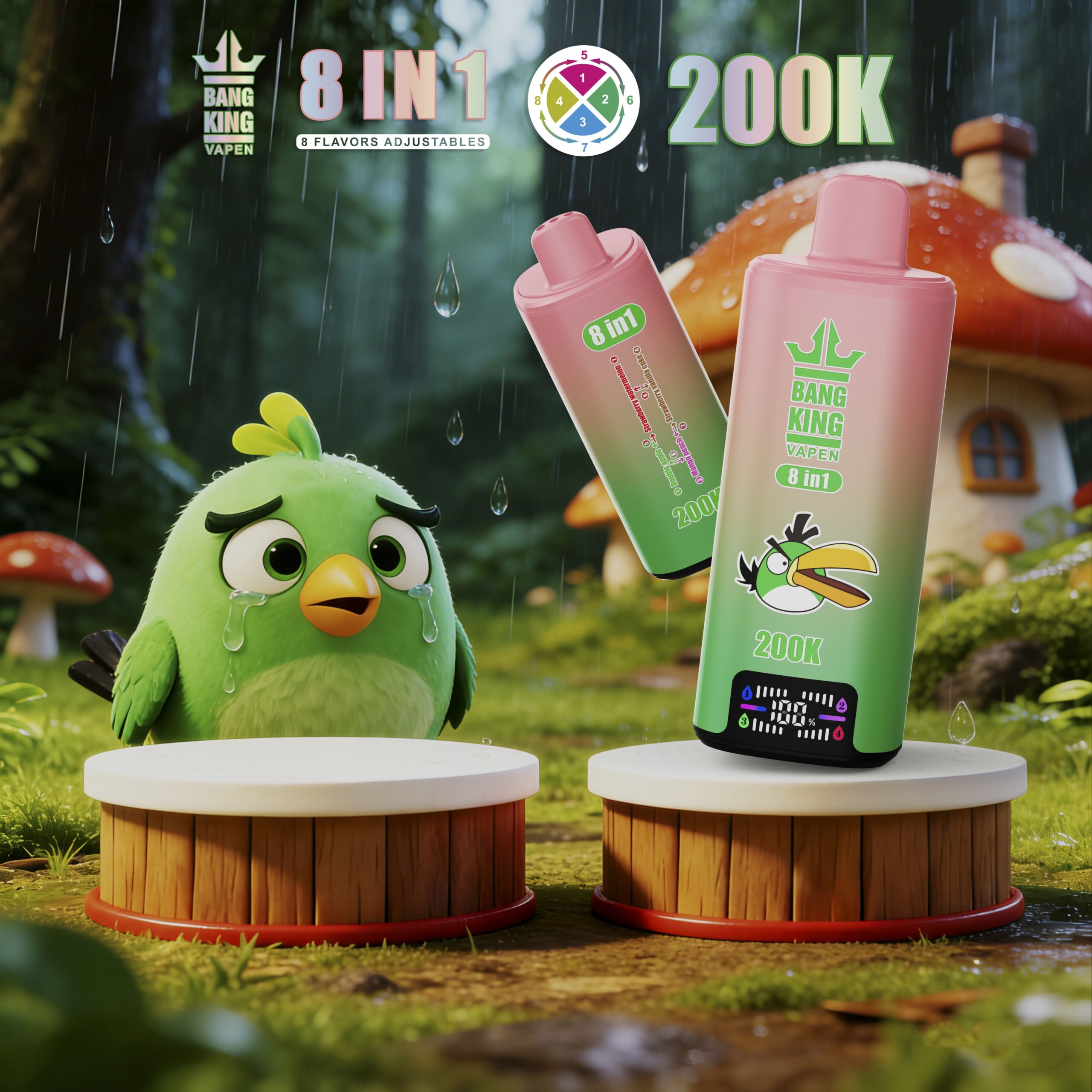 Bang King 200000 Puffs 8-in-1 Vape – 8 Flavor Adjustable | 650mAh(EU Warehouse) gallery image 1