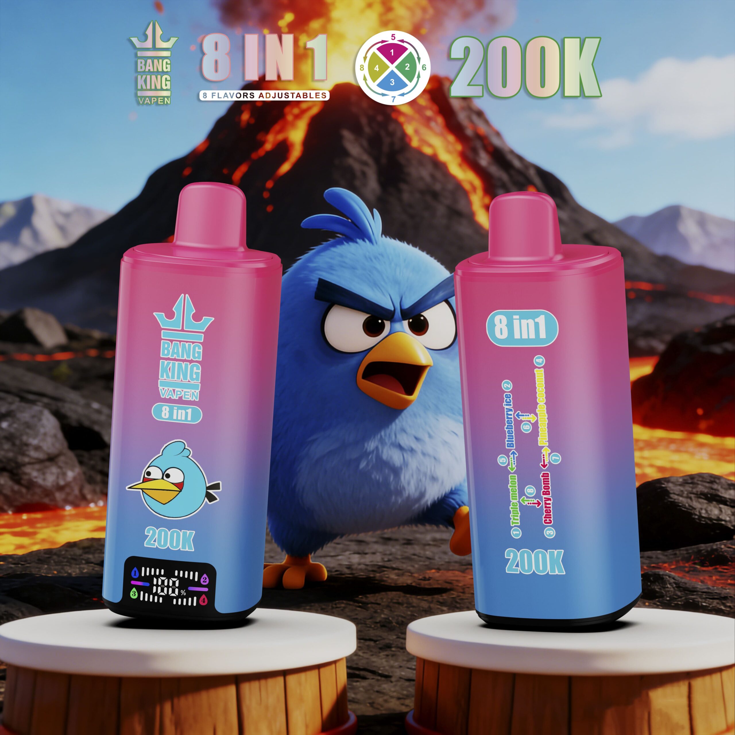 Bang King 200000 Puffs 8-in-1 Vape – 8 Flavor Adjustable | 650mAh(EU Warehouse) gallery image 6