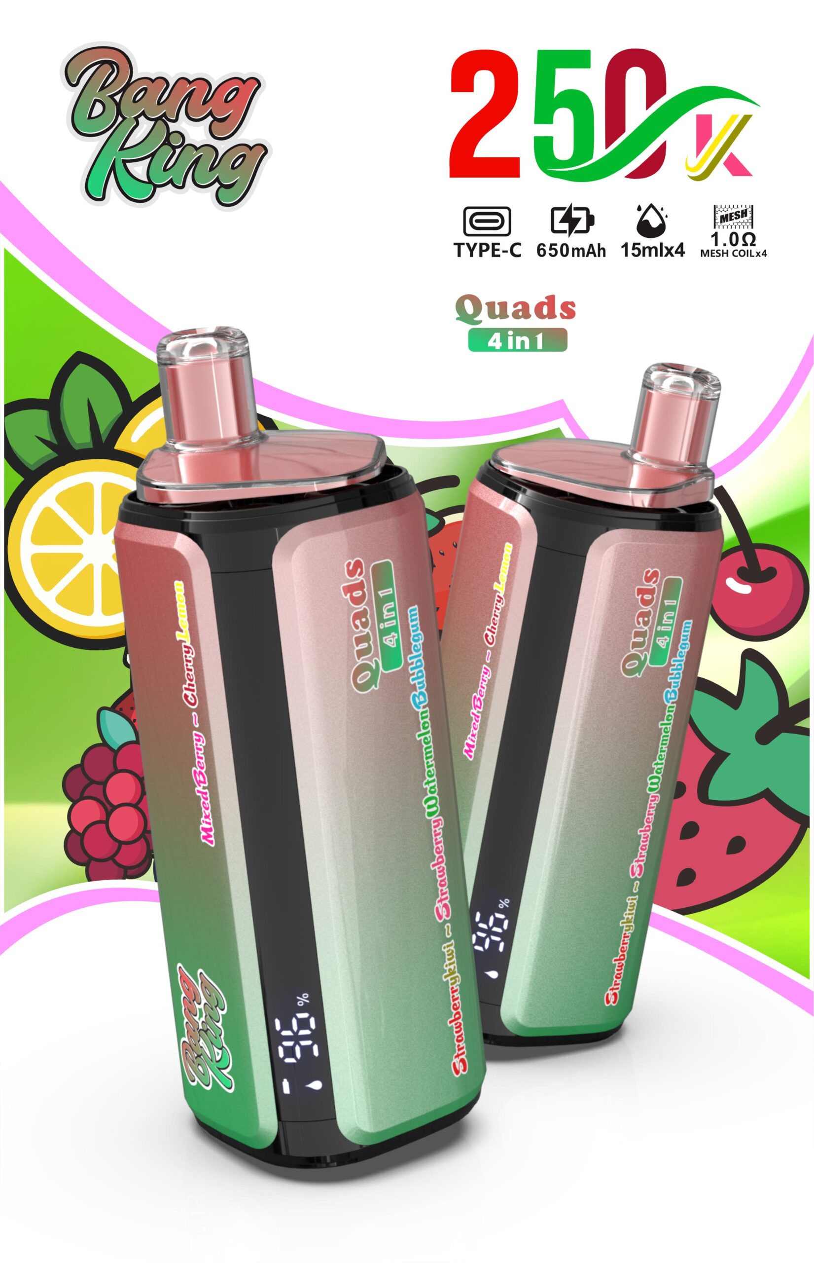 Bang King 250000 Puffs 4-in-1 Vape – Ultra High Capacity | (EU Warehouse) gallery image 3