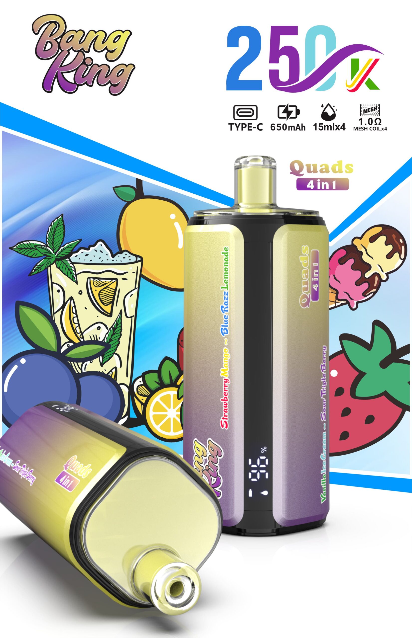 Bang King 250000 Puffs 4-in-1 Vape – Ultra High Capacity | (EU Warehouse) gallery image 4