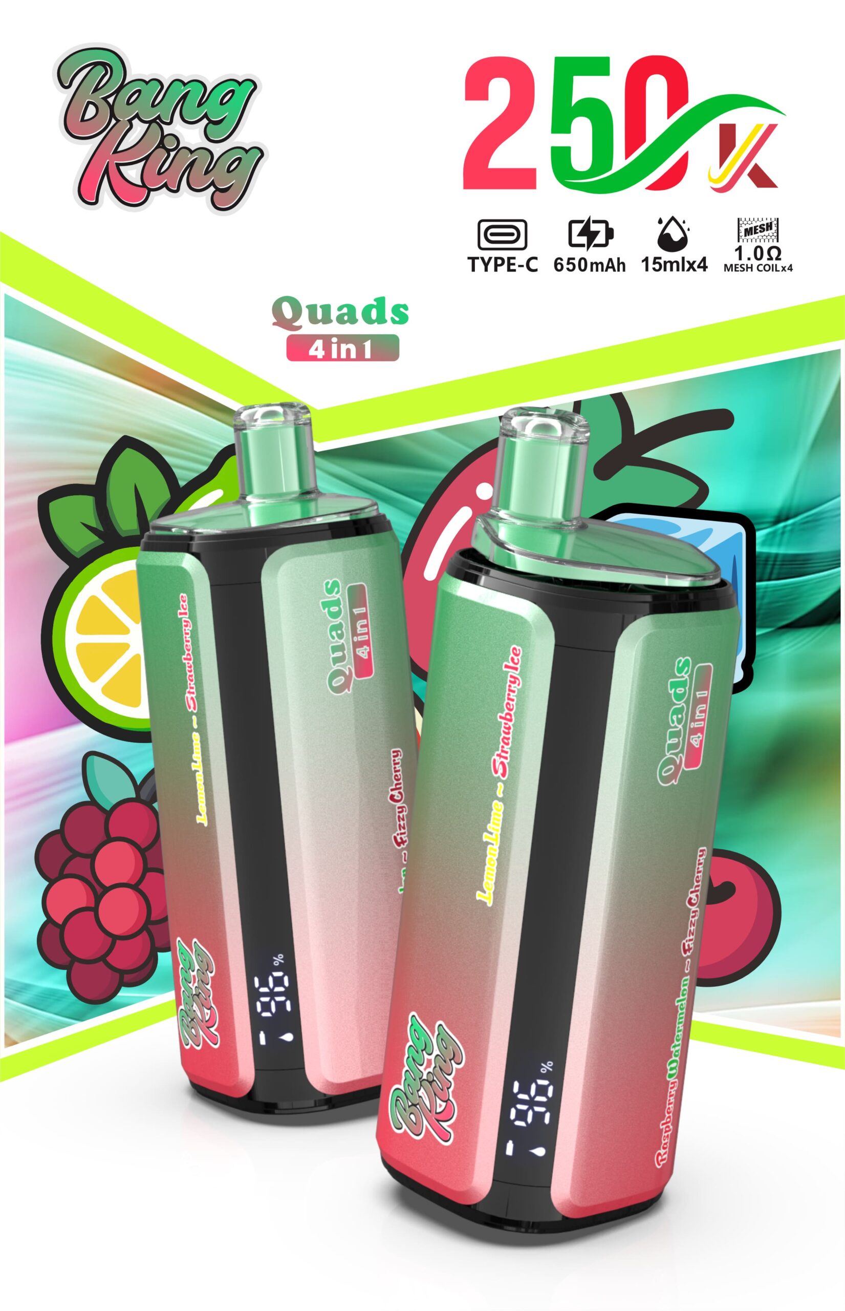 Bang King 250000 Puffs 4-in-1 Vape – Ultra High Capacity | (EU Warehouse) gallery image 6