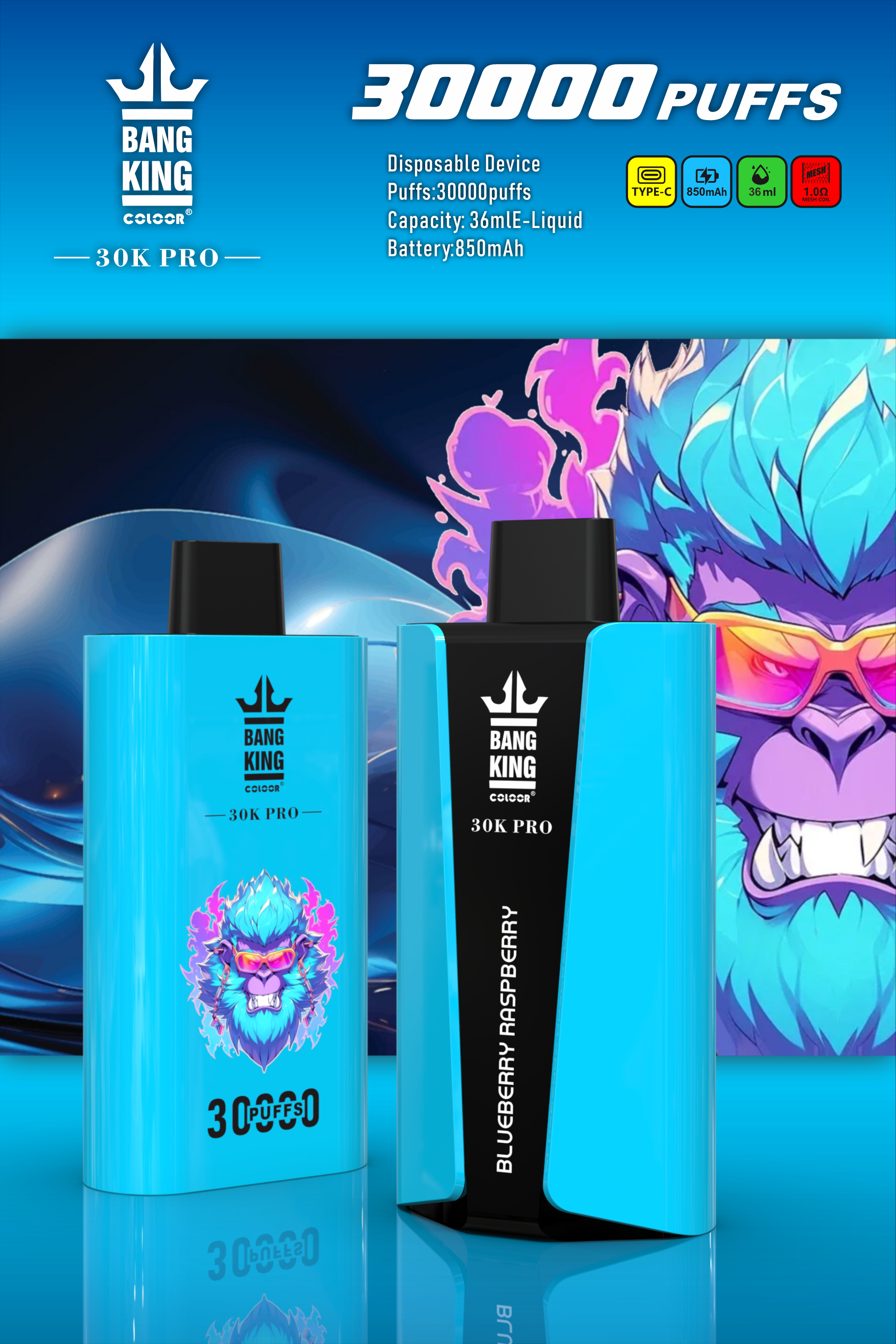 Bang King 30000 PRO 30k puffs Disposable Vape gallery image 1
