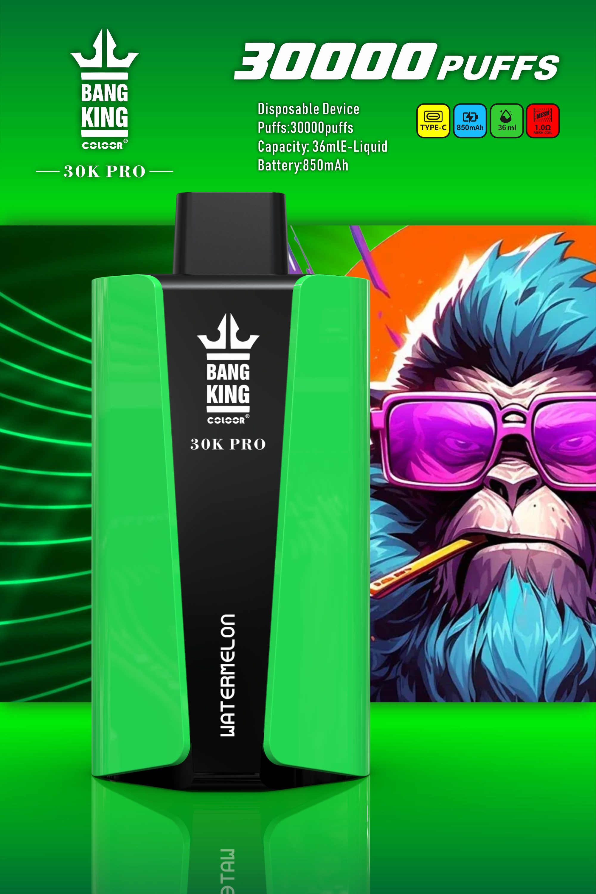 Bang King 30000 PRO 30k puffs Disposable Vape gallery image 3