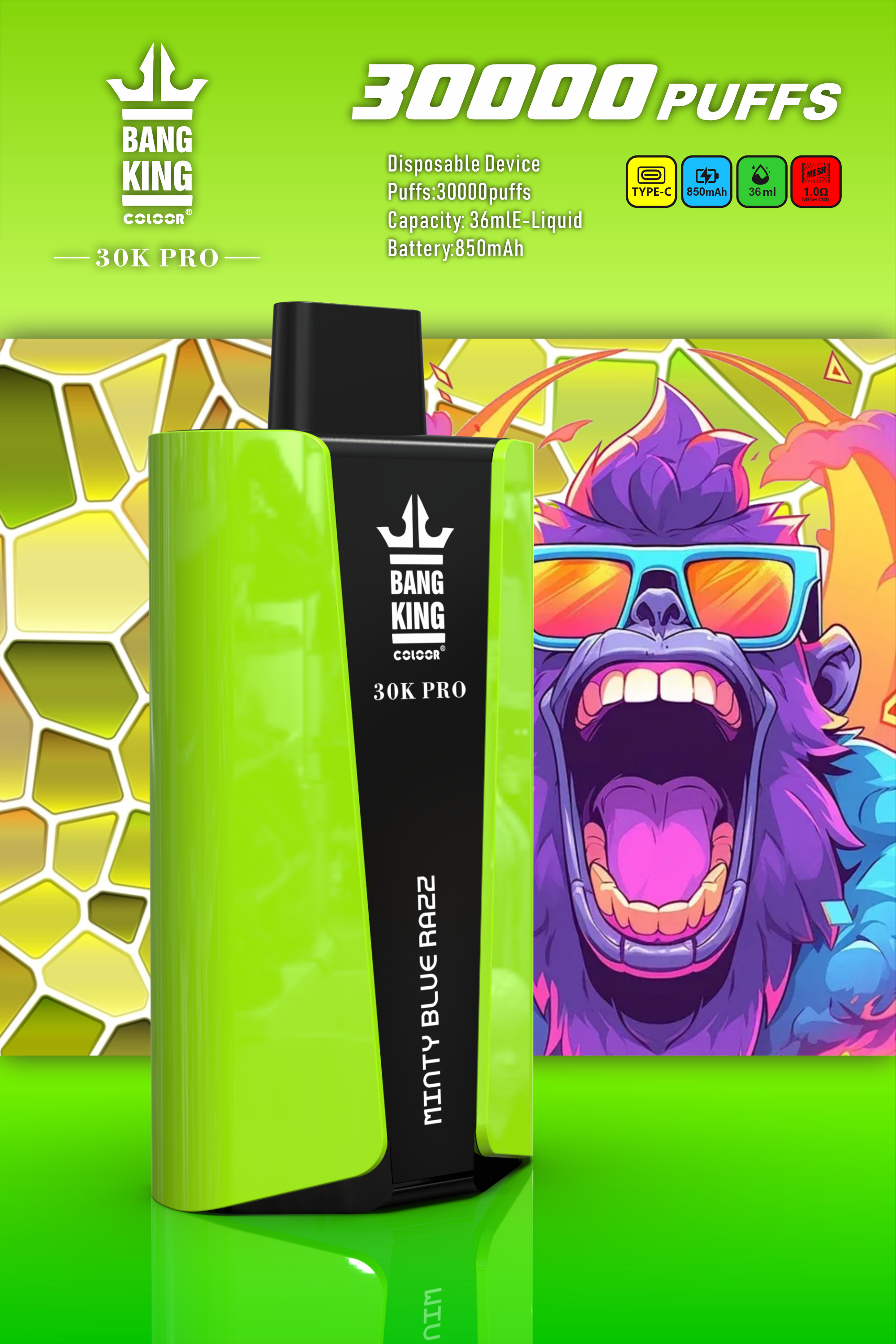 Bang King 30000 PRO 30k puffs Disposable Vape gallery image 6