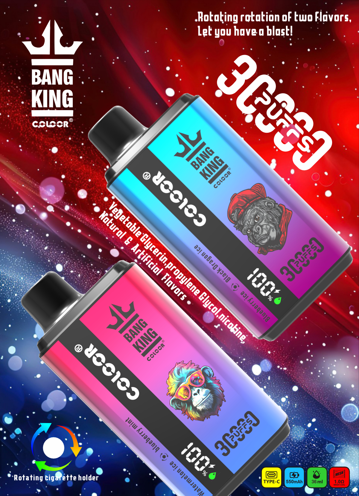 Bang King 30000 Puffs Disposable Vape(EU Warehouse) gallery image 2