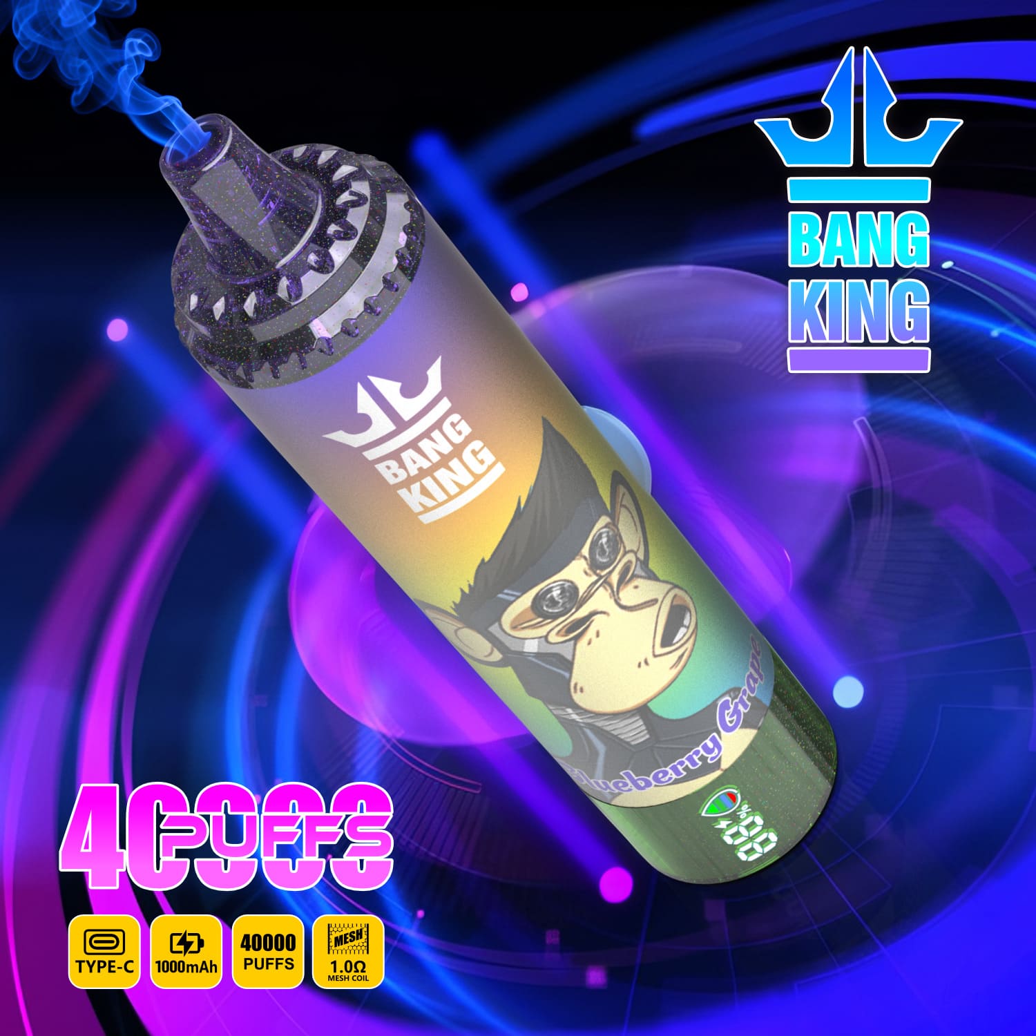 Bang King 40000 Puffs Vape – Long-Lasting Power, Bold Flavors | 1000mAh | 25ML | 0–5% Nicotine gallery image 1