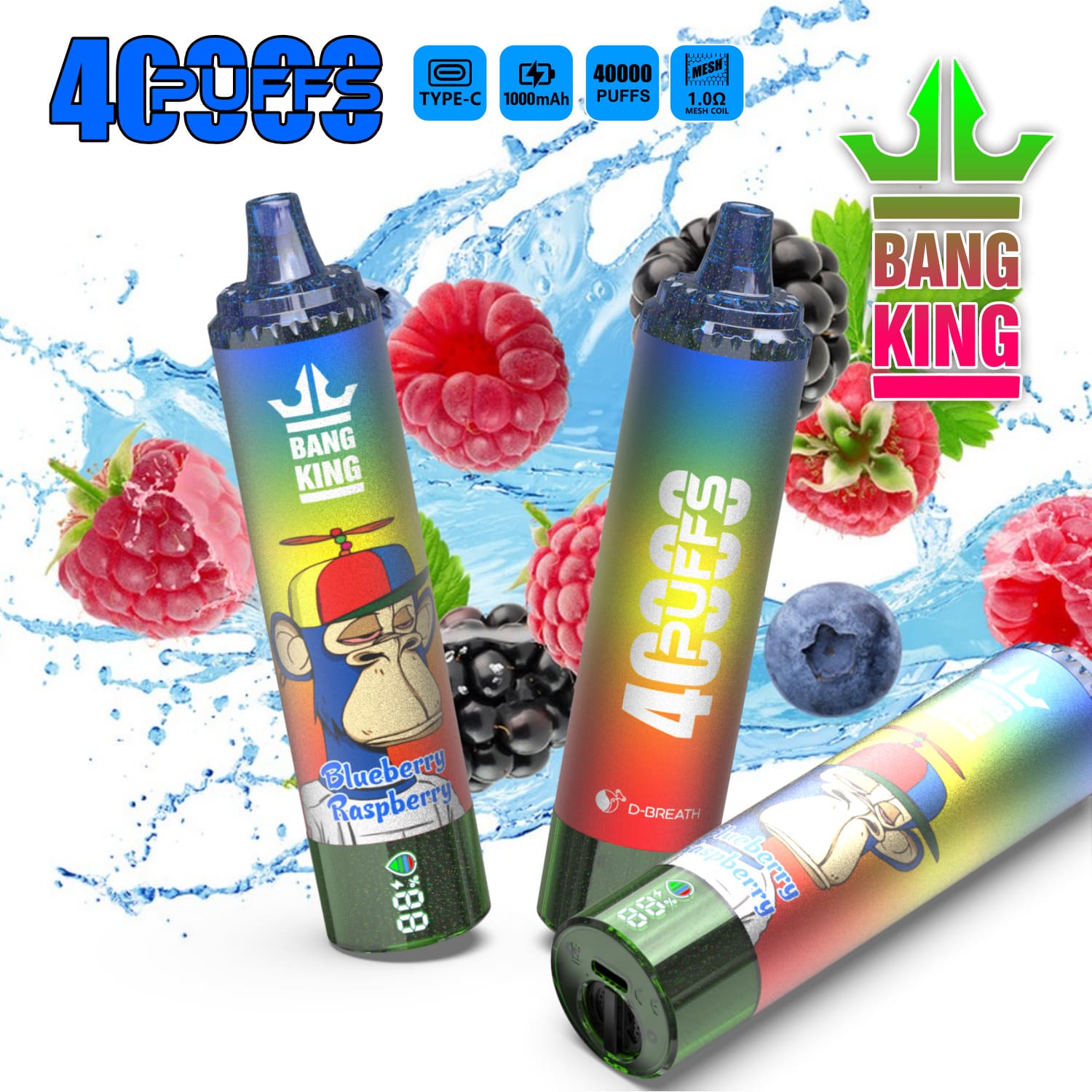 Bang King 40000 Puffs Vape – Long-Lasting Power, Bold Flavors | 1000mAh | 25ML | 0–5% Nicotine gallery image 3