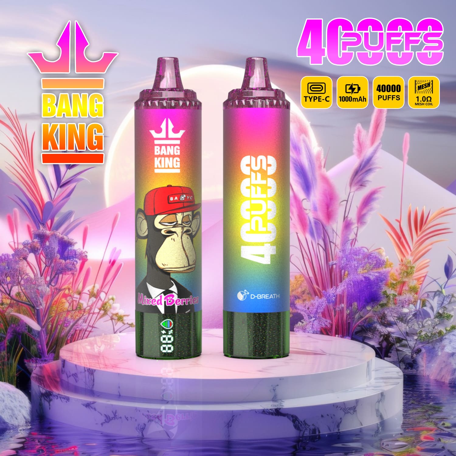Bang King 40000 Puffs Vape – Long-Lasting Power, Bold Flavors | 1000mAh | 25ML | 0–5% Nicotine gallery image 6