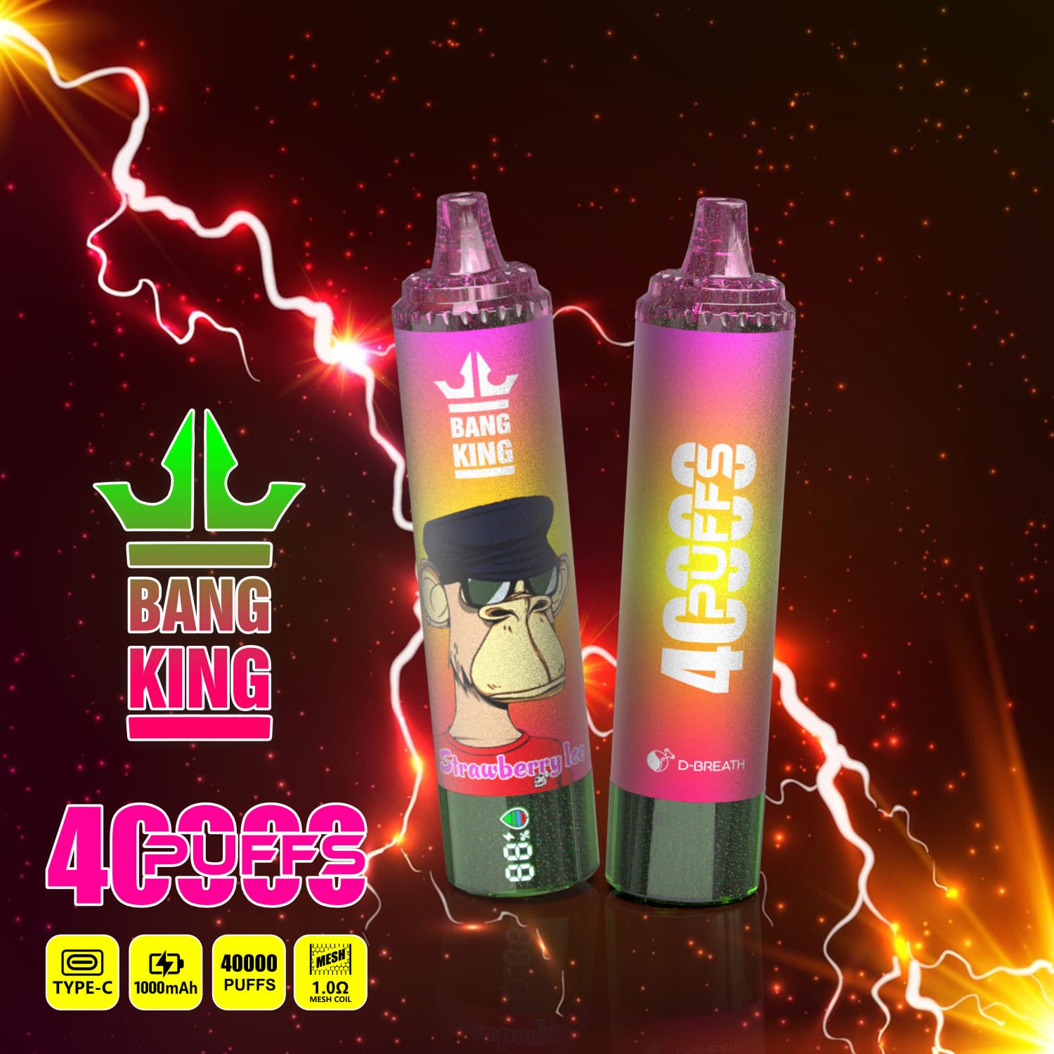Bang King 40000 Puffs Vape – Long-Lasting Power, Bold Flavors | 1000mAh | 25ML | 0–5% Nicotine gallery image 8