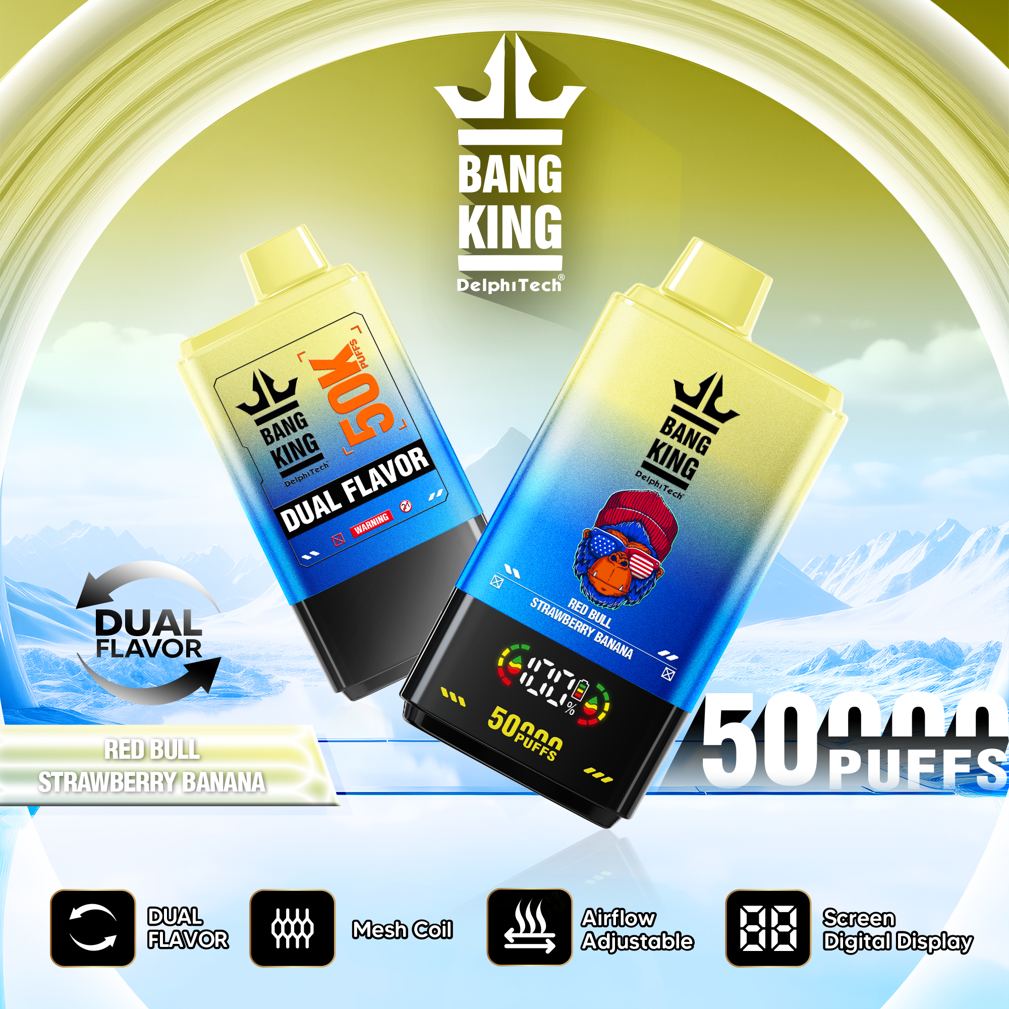 Bang King 50000 Puffs Disposable Vape - 850mAh Battery, 50mL E-Liquid, 0% to 5% Nicotine Options gallery image 6