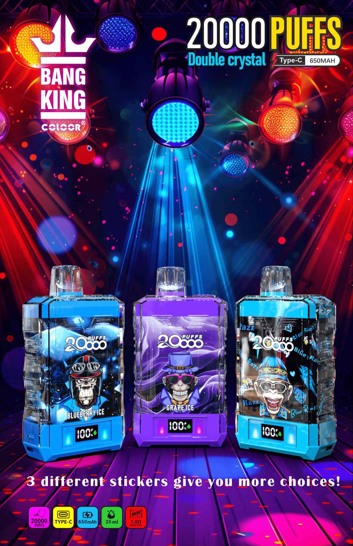 Bang king crystal 20000 puffs Disposable Vape gallery image 1