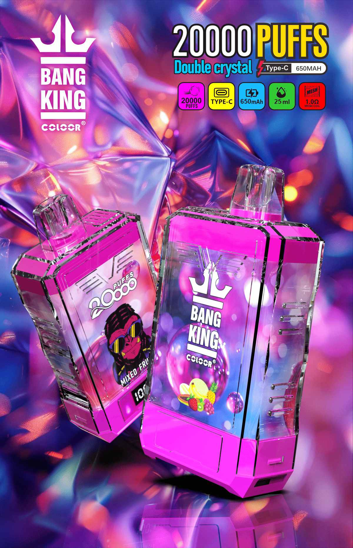 Bang king crystal 20000 puffs Disposable Vape gallery image 2