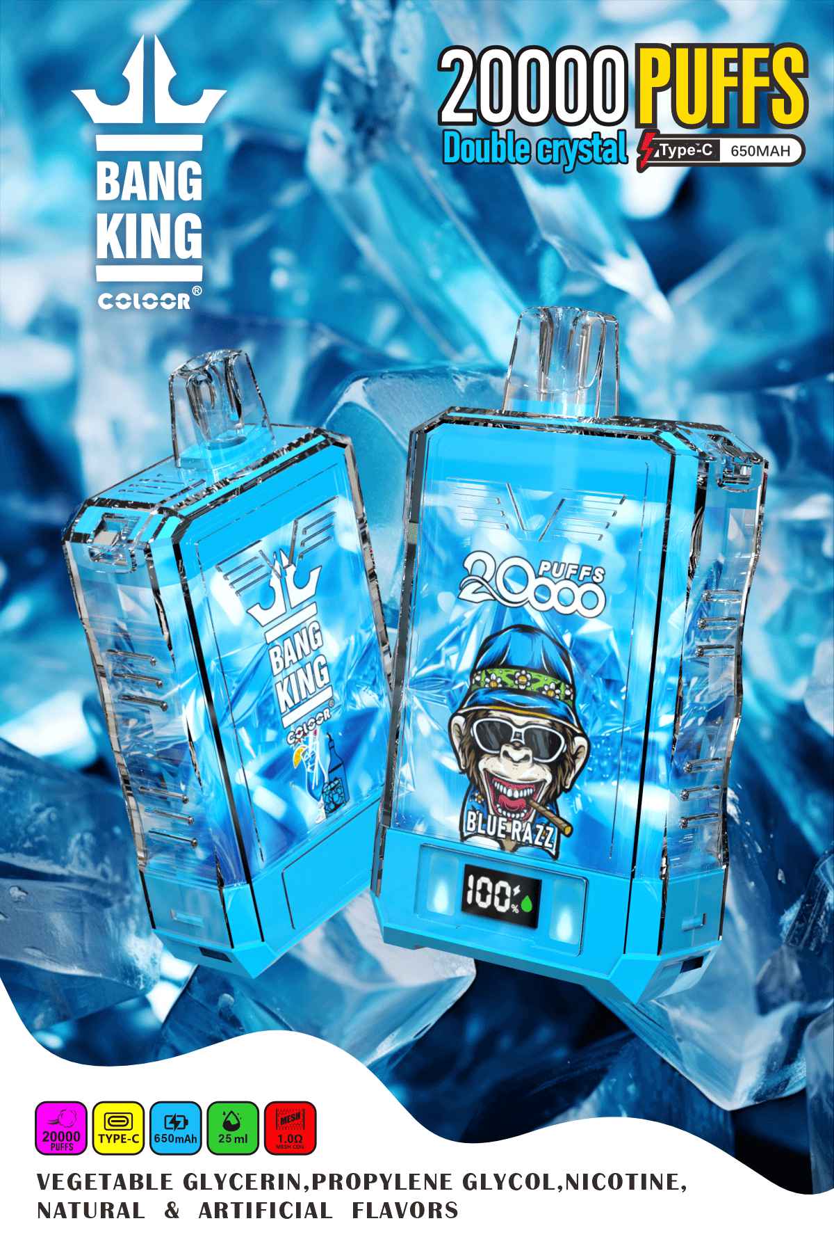 Bang king crystal 20000 puffs Disposable Vape gallery image 3