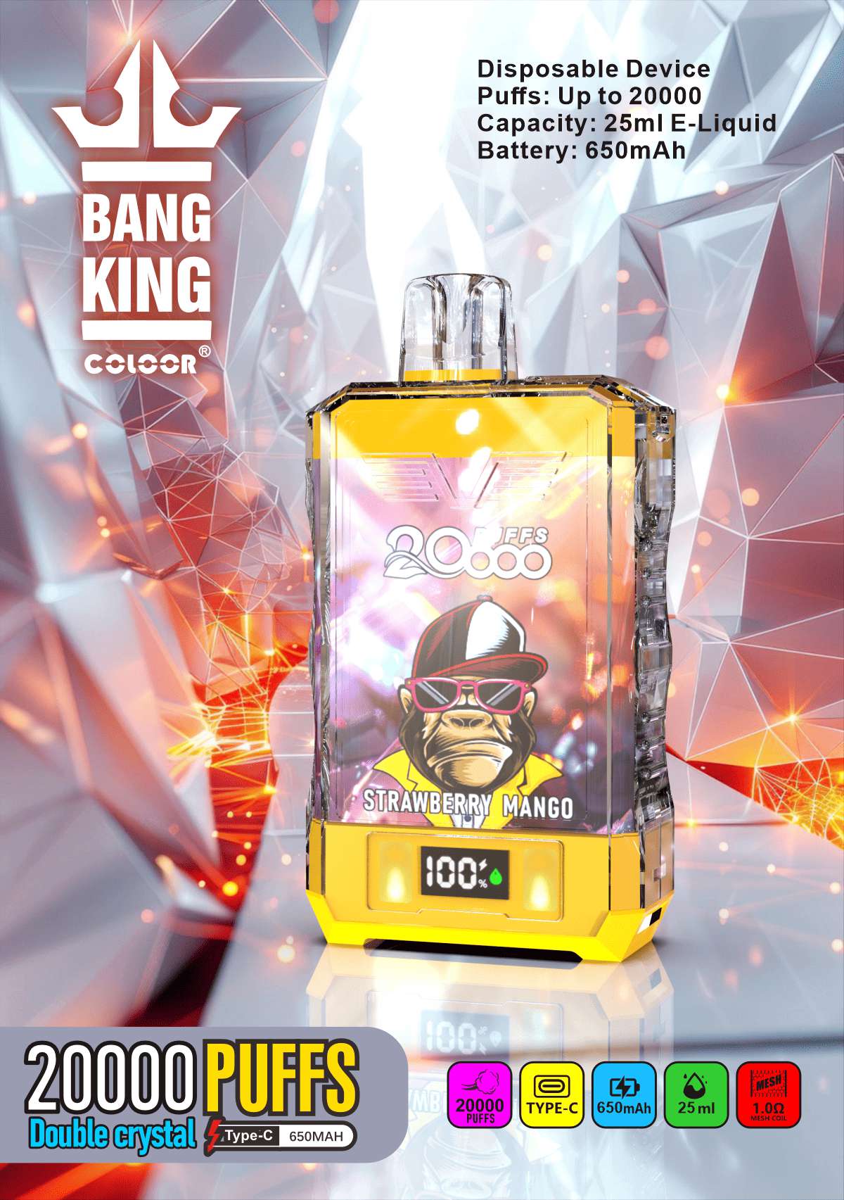 Bang king crystal 20000 puffs Disposable Vape gallery image 7