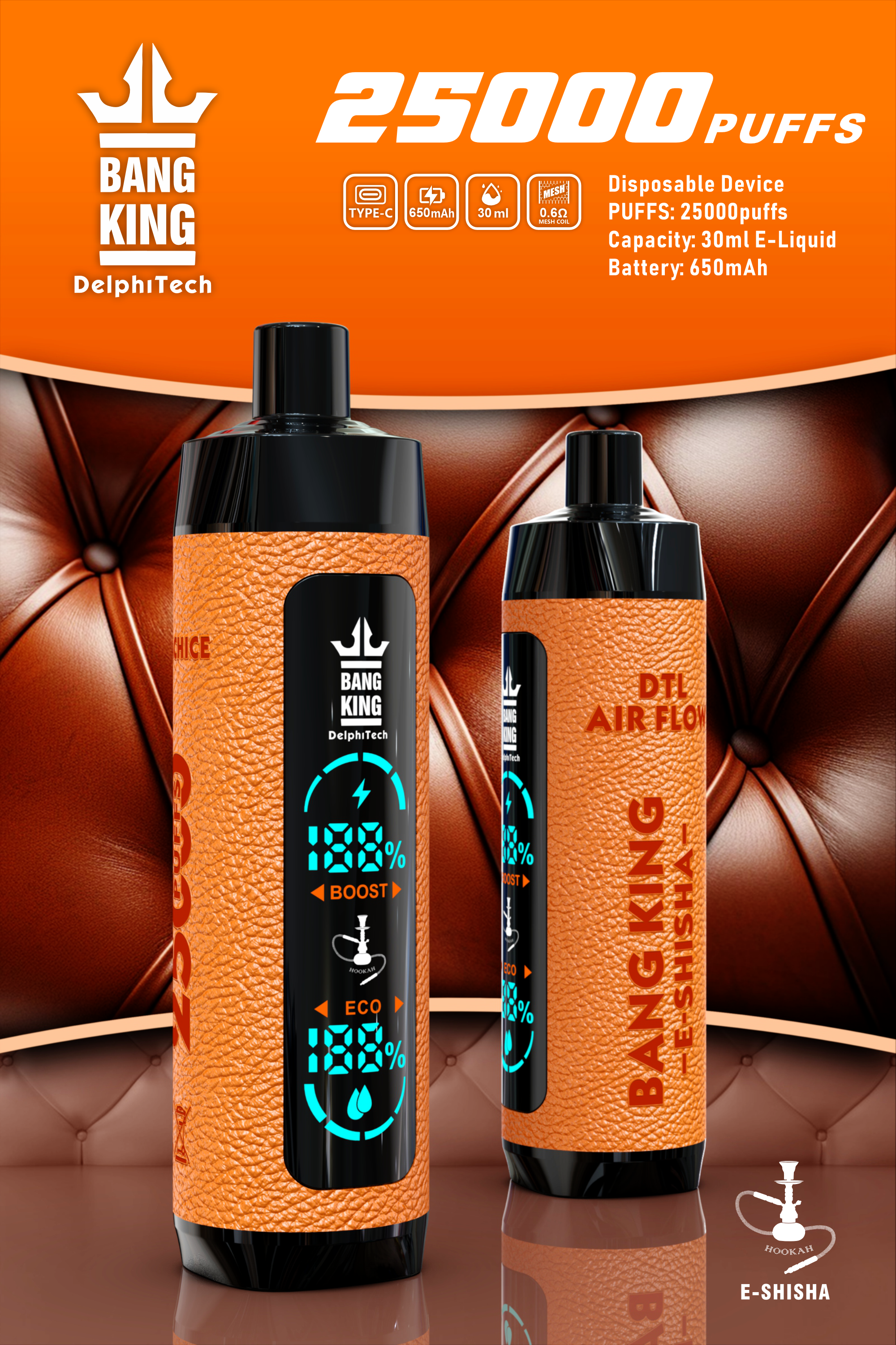 Bang king shisha 25000 puffs Disposable Vape gallery image 3