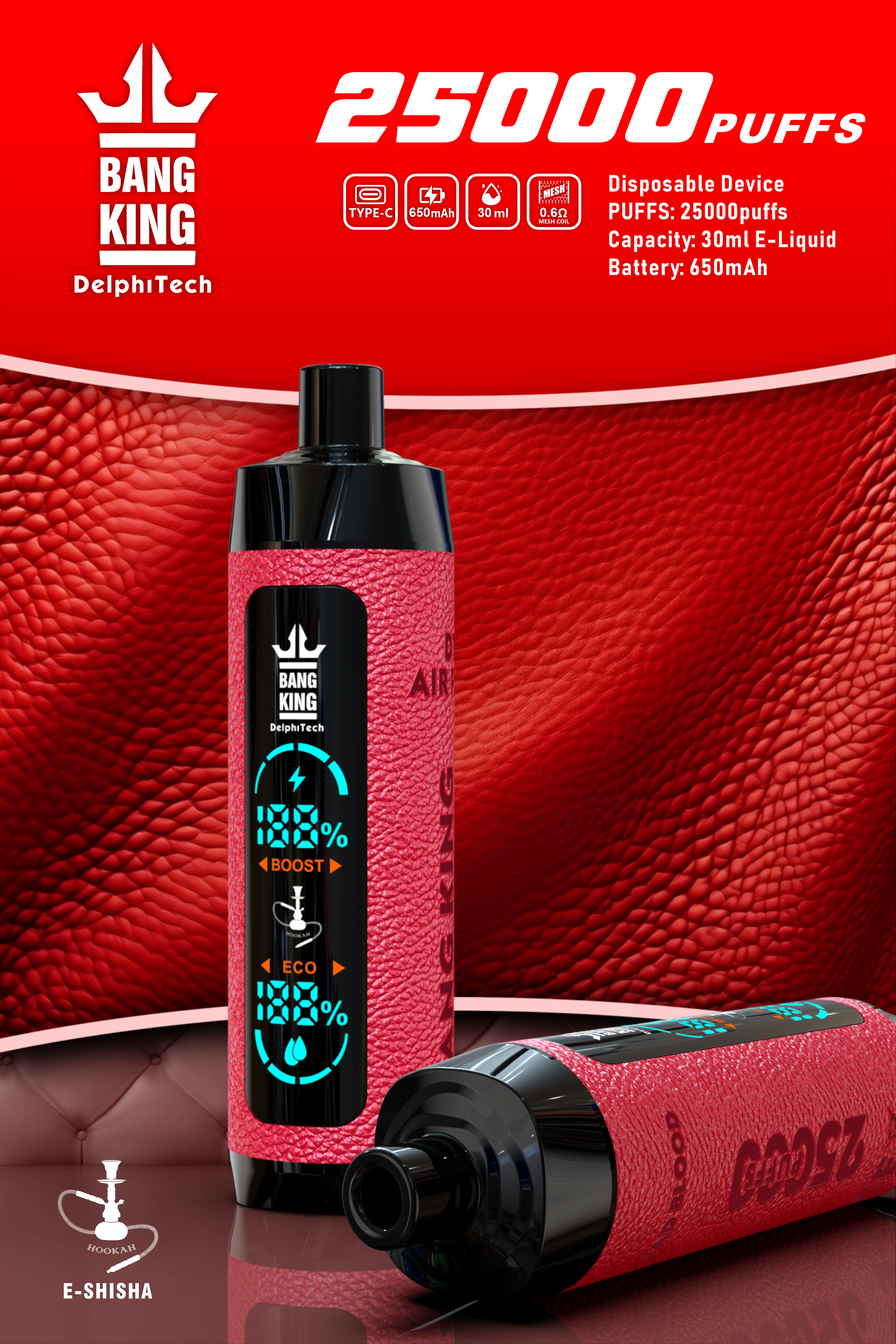 Bang king shisha 25000 puffs Disposable Vape gallery image 4