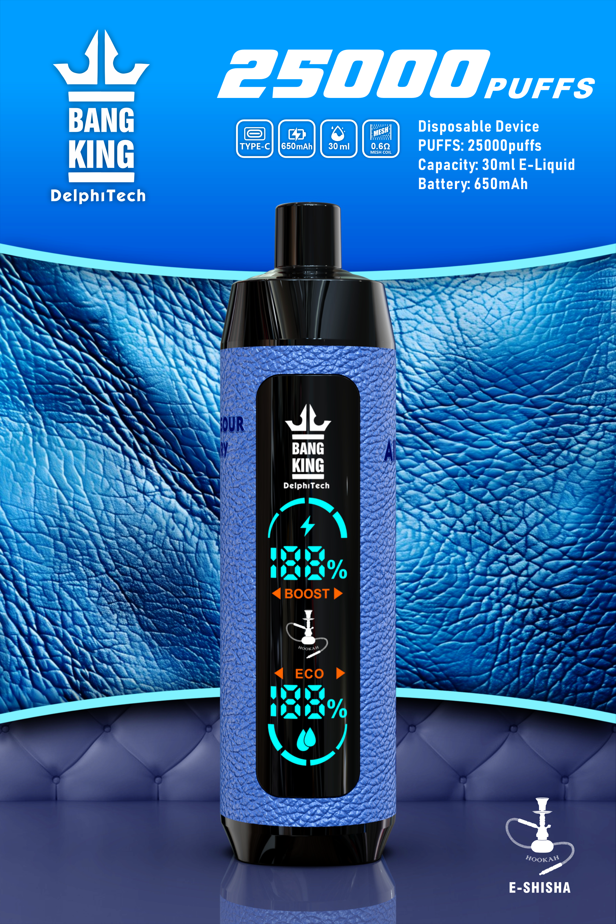Bang king shisha 25000 puffs Disposable Vape gallery image 5