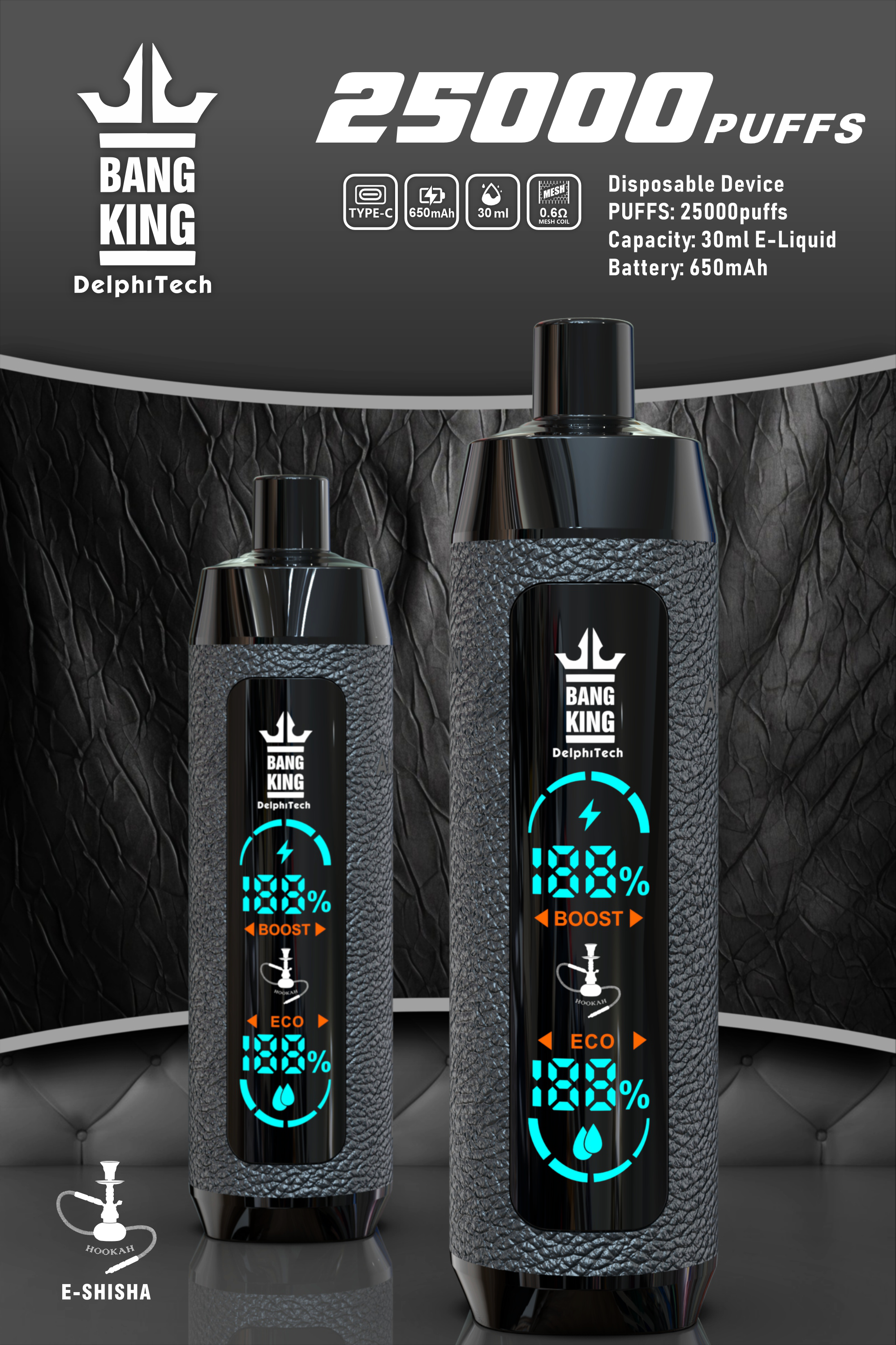 Bang king shisha 25000 puffs Disposable Vape gallery image 8