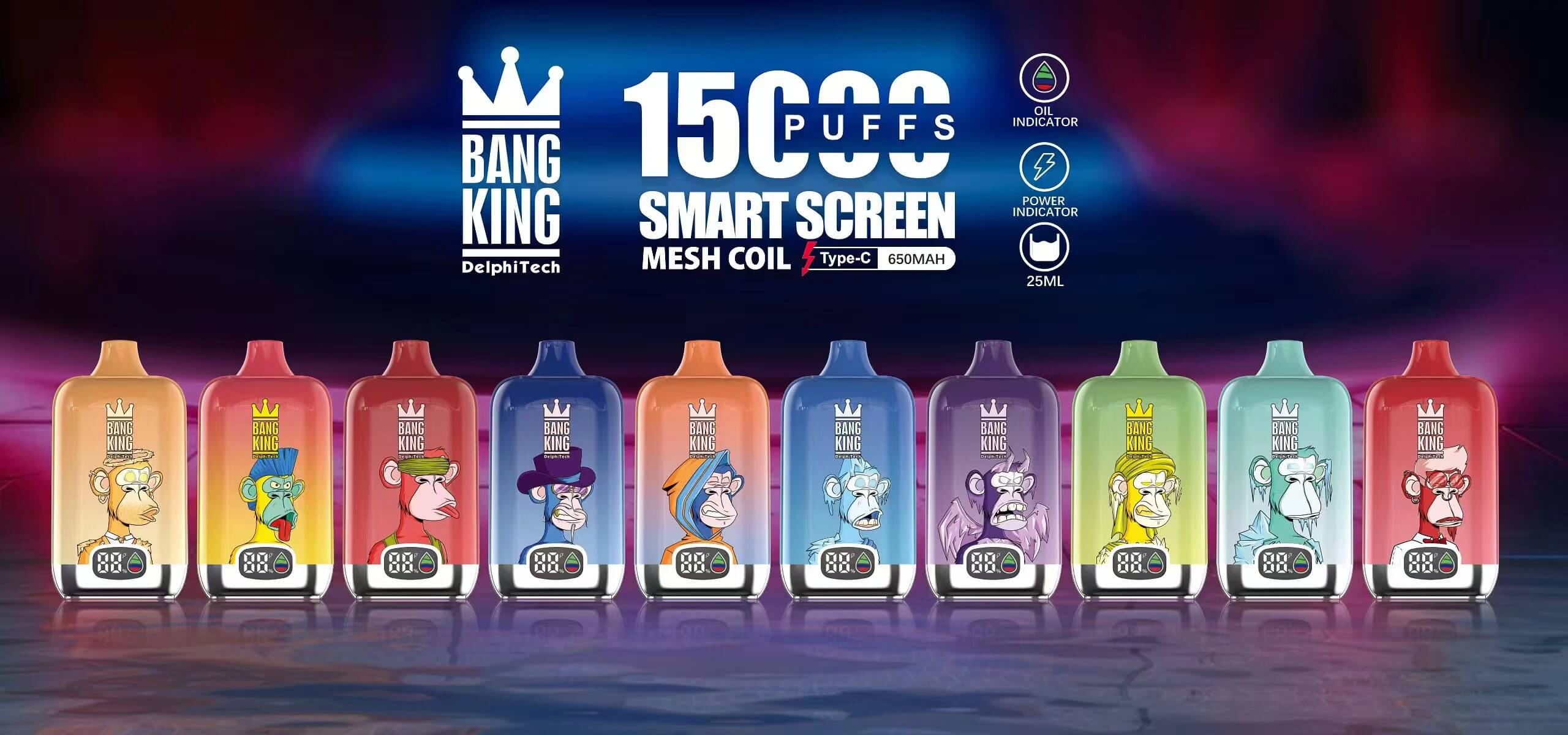 Bang King Smart screen 15000 puffs Disposable Vape gallery image 1