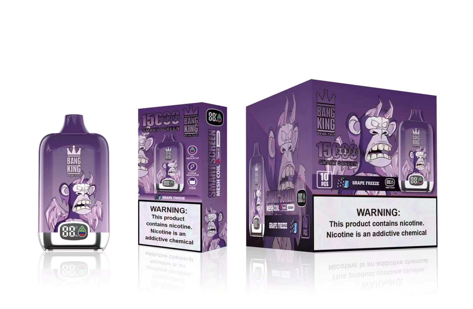 Bang King Smart screen 15000 puffs Disposable Vape gallery image 8