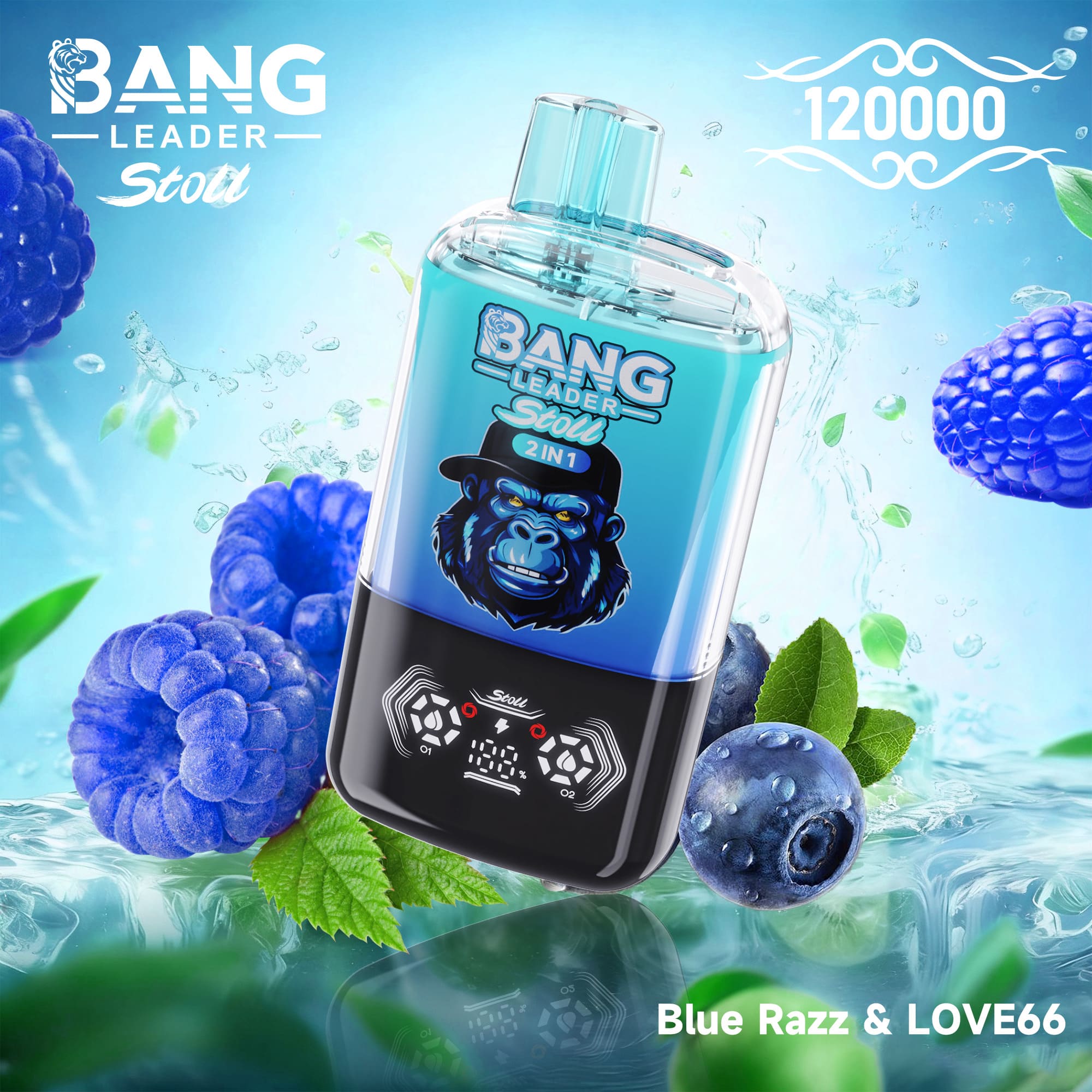 Bang Leader 120000 Puffs 2-in-1 Vape – Dual Flavor System Mesh Coil Type-C Recharge 0–5% Nicotine gallery image 1