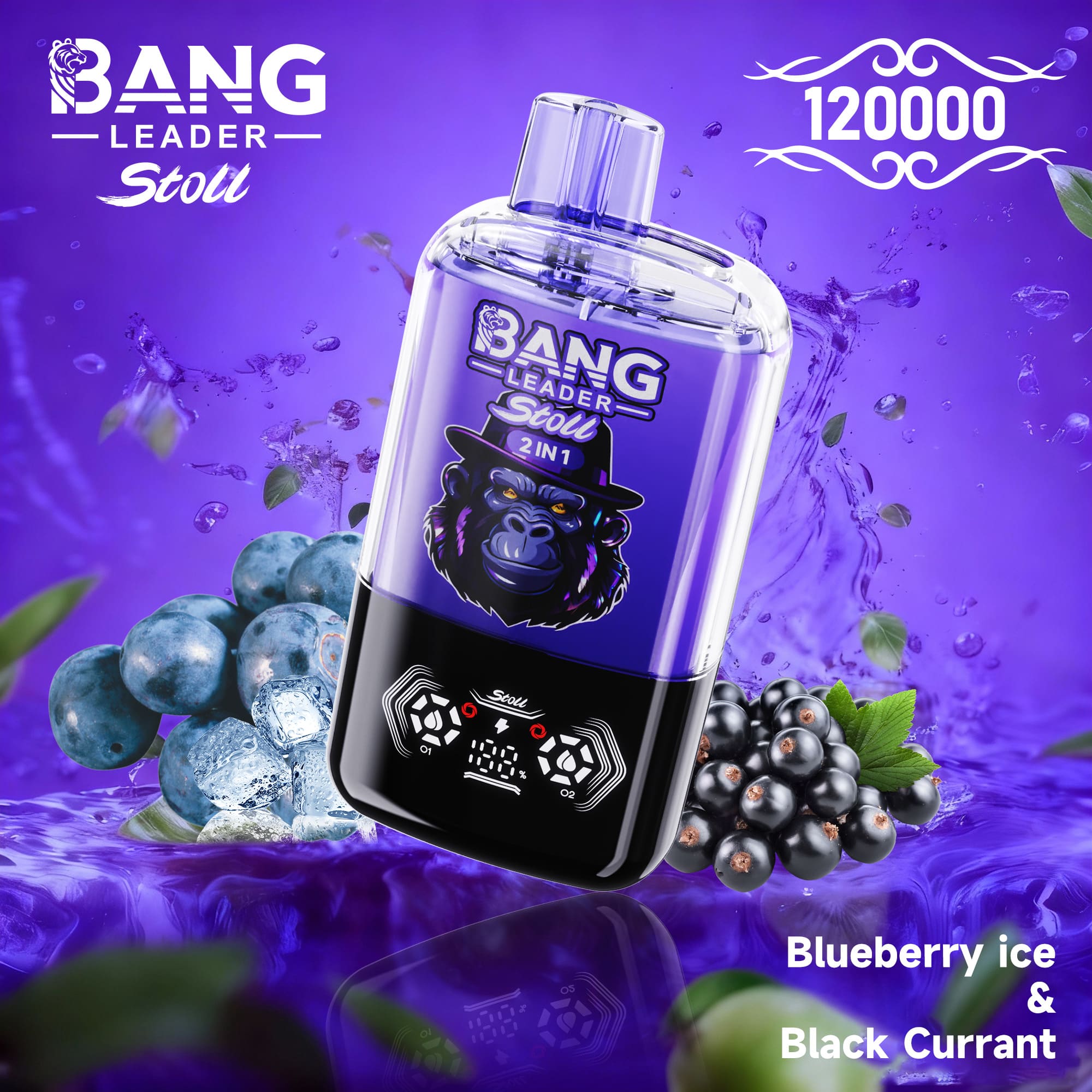 Bang Leader 120000 Puffs 2-in-1 Vape – Dual Flavor System Mesh Coil Type-C Recharge 0–5% Nicotine gallery image 2