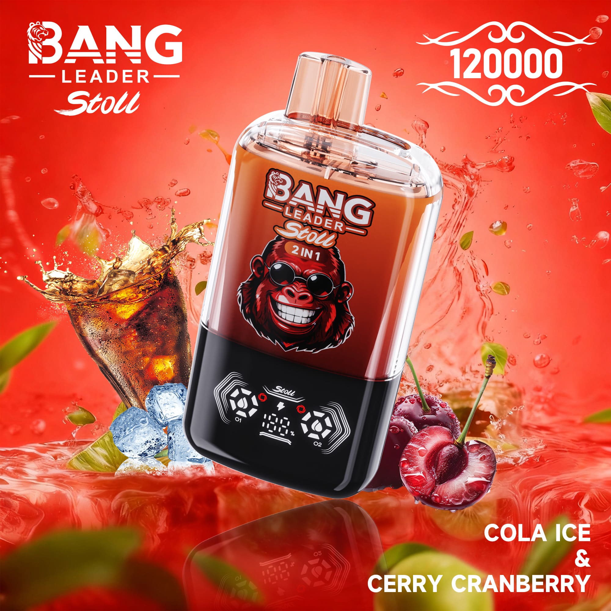 Bang Leader 120000 Puffs 2-in-1 Vape – Dual Flavor System Mesh Coil Type-C Recharge 0–5% Nicotine gallery image 4