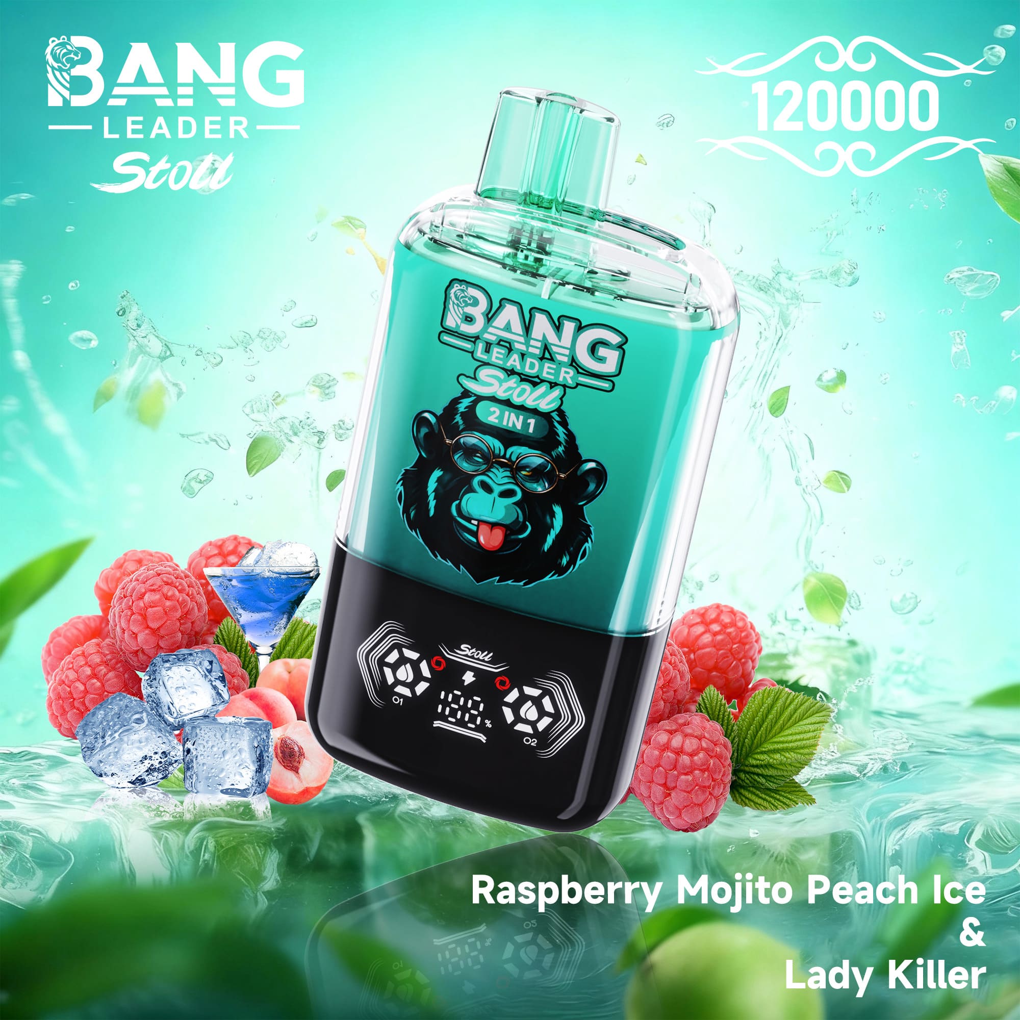 Bang Leader 120000 Puffs 2-in-1 Vape – Dual Flavor System Mesh Coil Type-C Recharge 0–5% Nicotine gallery image 5