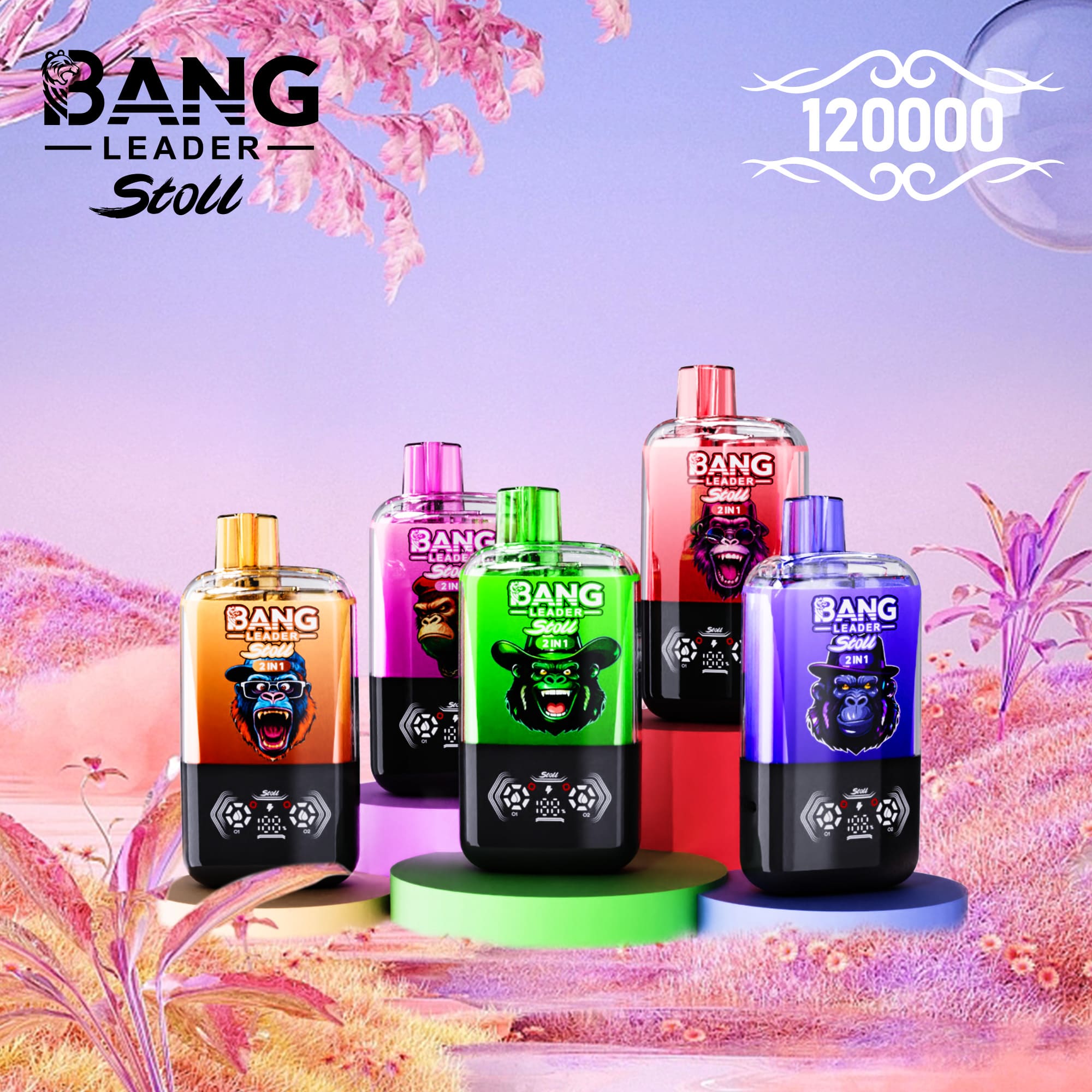 Bang Leader 120000 Puffs 2-in-1 Vape – Dual Flavor System Mesh Coil Type-C Recharge 0–5% Nicotine
